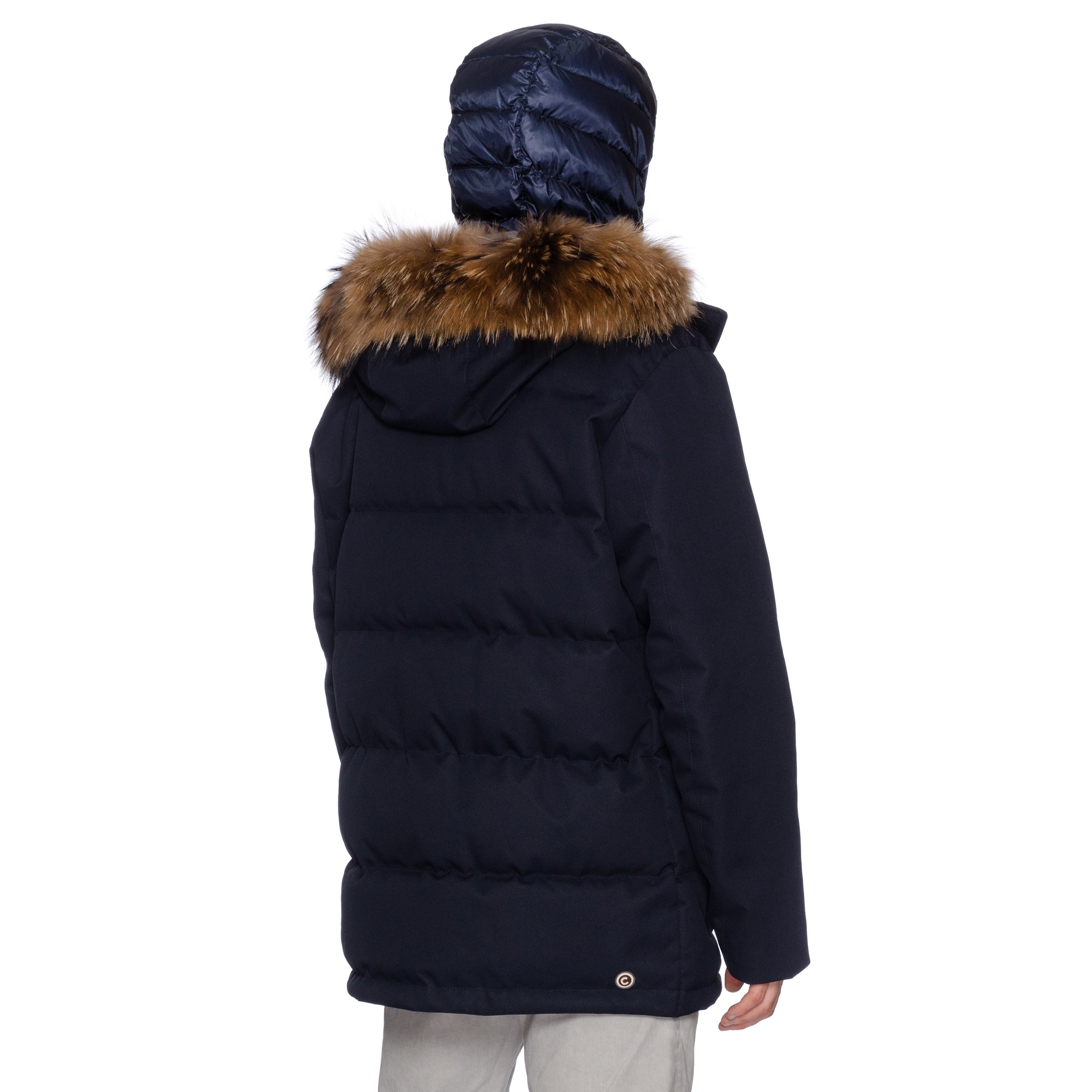 COLMAR Blue Down-Feather Fur Trimmed Hooded Parka Jacket Coat US 2XL NEW EU 56 COLMAR