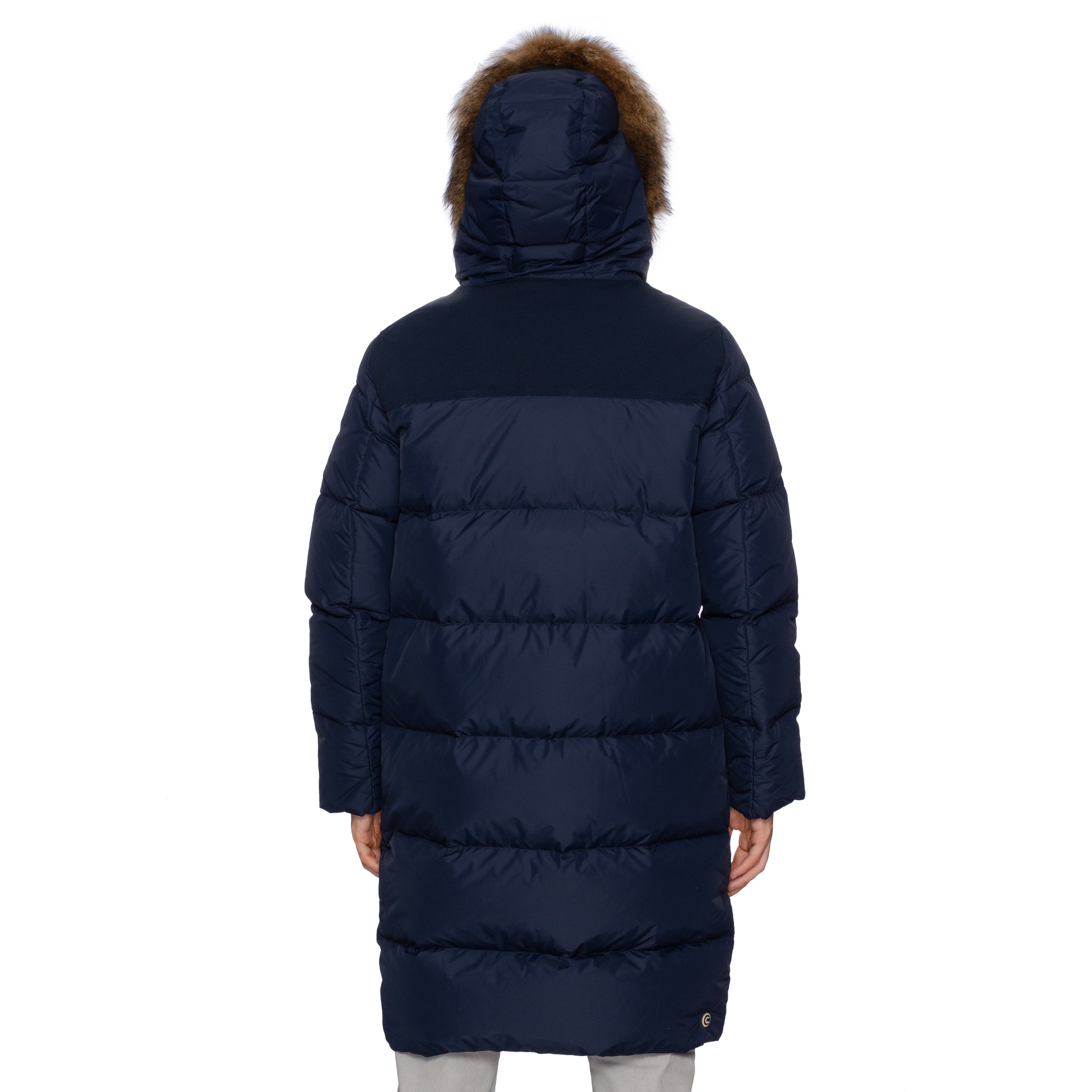 COLMAR Blue Down-Feather Fur Trimmed Hooded Parka Jacket Coat 46 NEW XS COLMAR