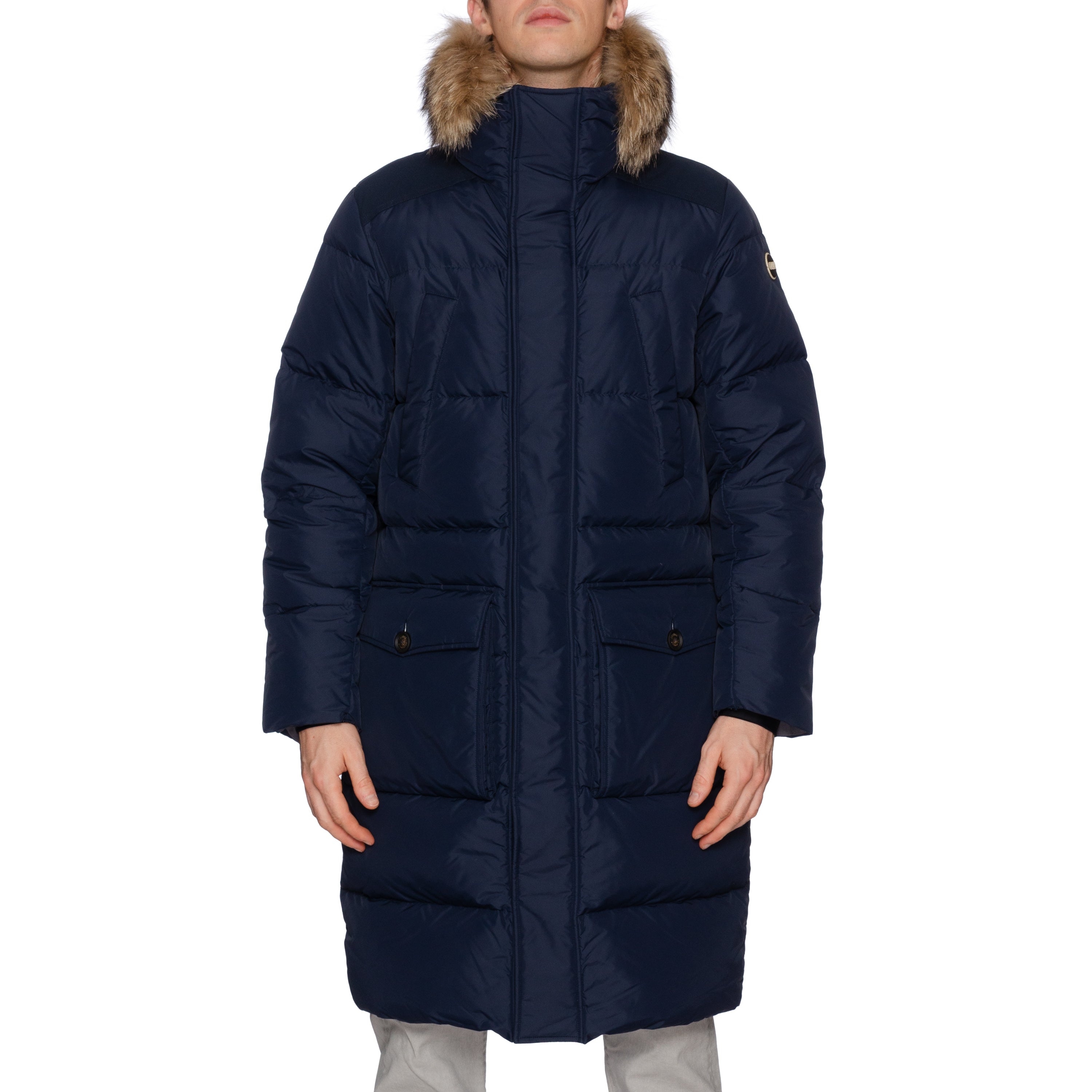 WATER-REPELLENT FEATHER AND DOWN PUFFER JACKET - Blue