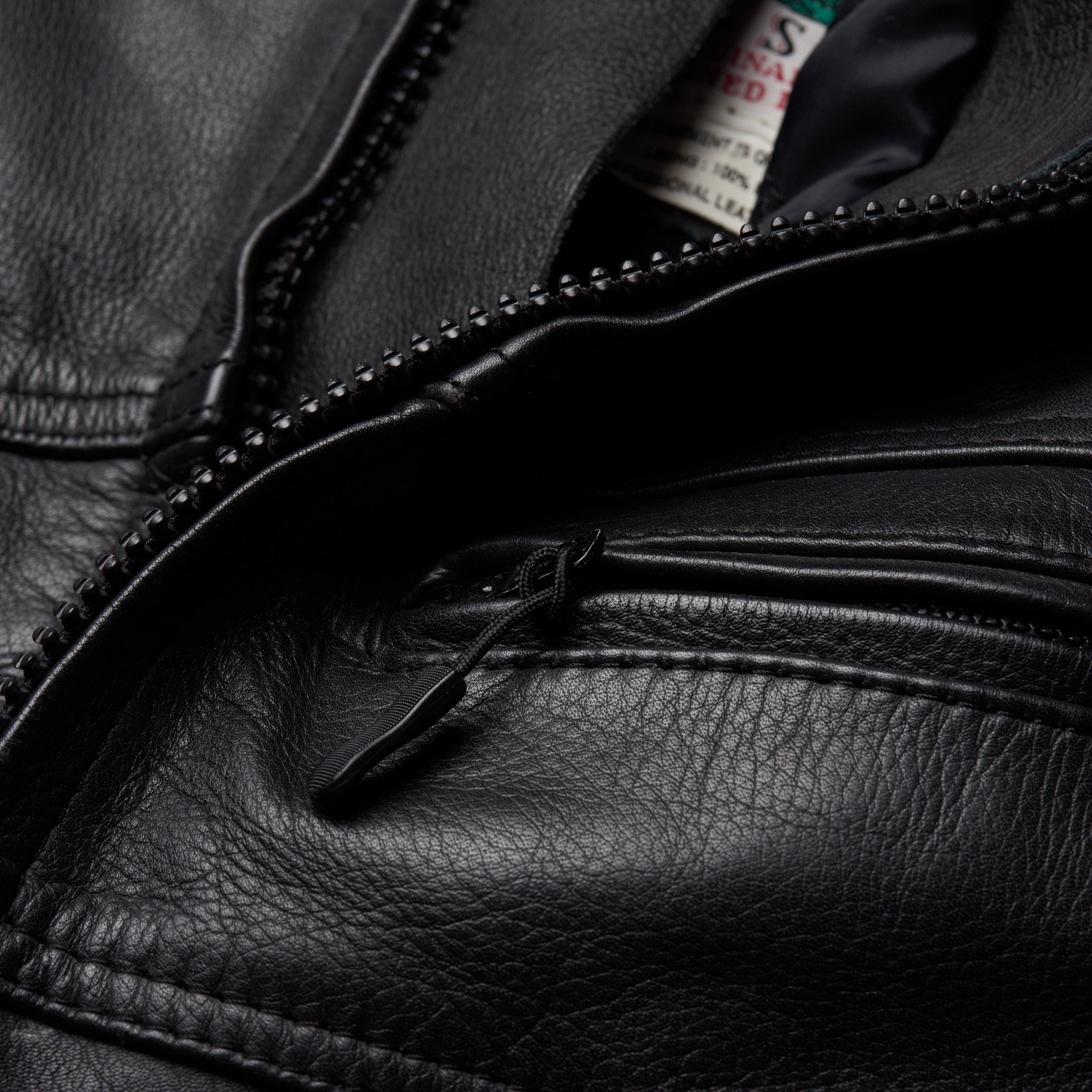 BELSTAFF Black Leather Motorcycle Jacket Protectors Size 44 US S Made in UK BELSTAFF