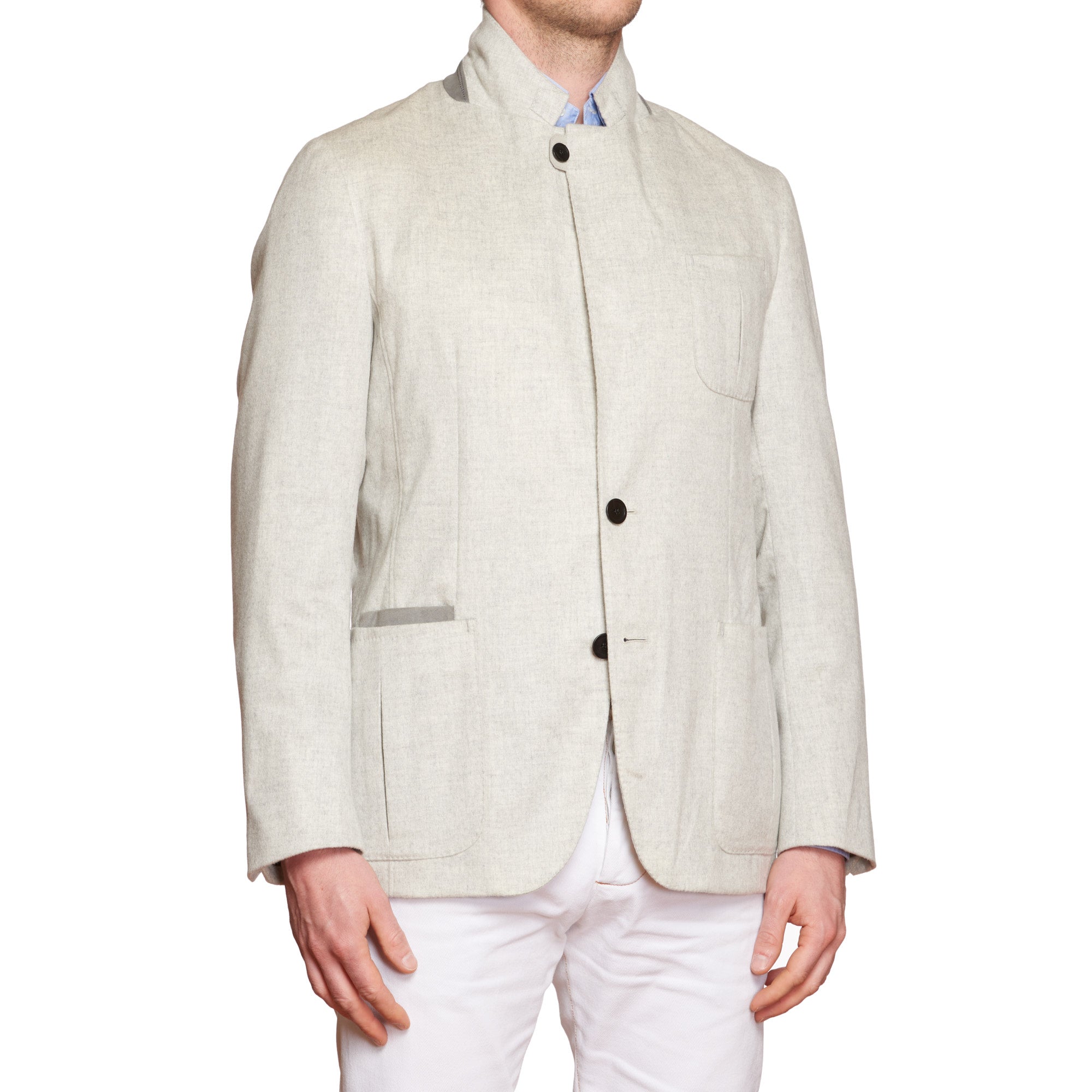 BERLUTI Paris Melange Light Gray Cashmere Blazer Jacket Size R50 US 40 BERLUTI