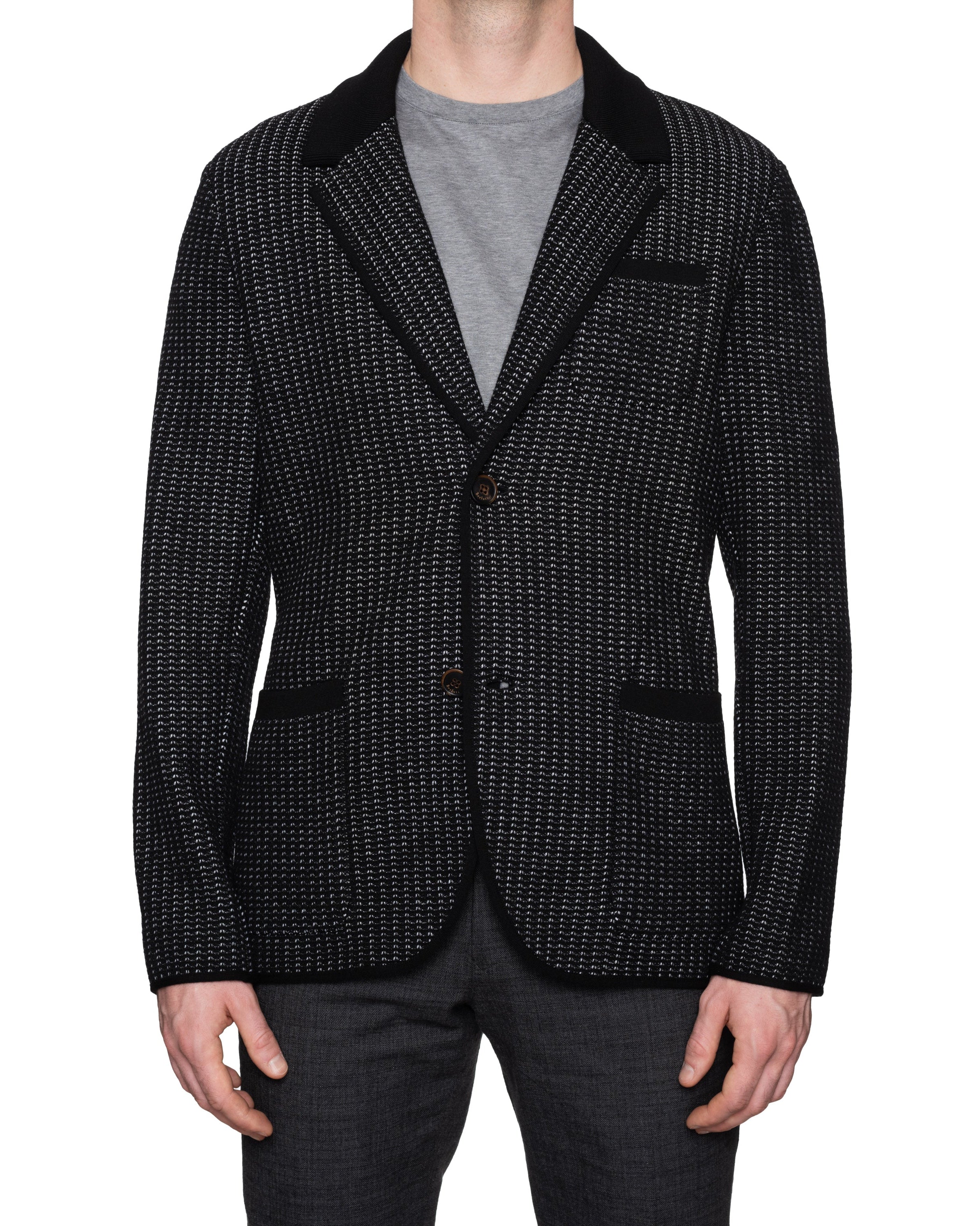 BERLUTI Paris Black Knitted Wool Cardigan Blazer Sweater EU 50 NEW US M BERLUTI