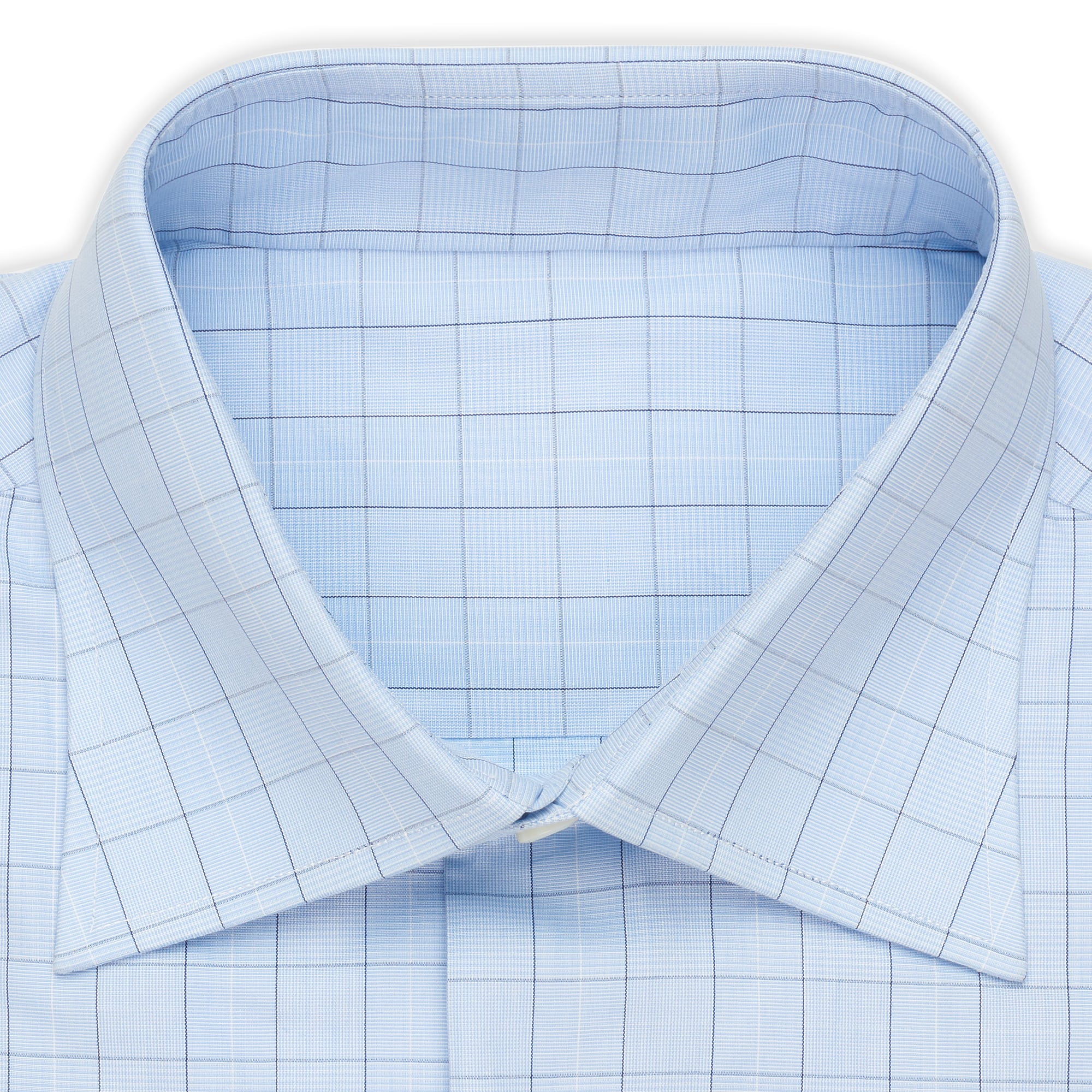 BESPOKE ATHENS Handmade Blue Plaid Cotton Dress Shirt 43 NEW US 17 Regular Fit BESPOKE ATHENS