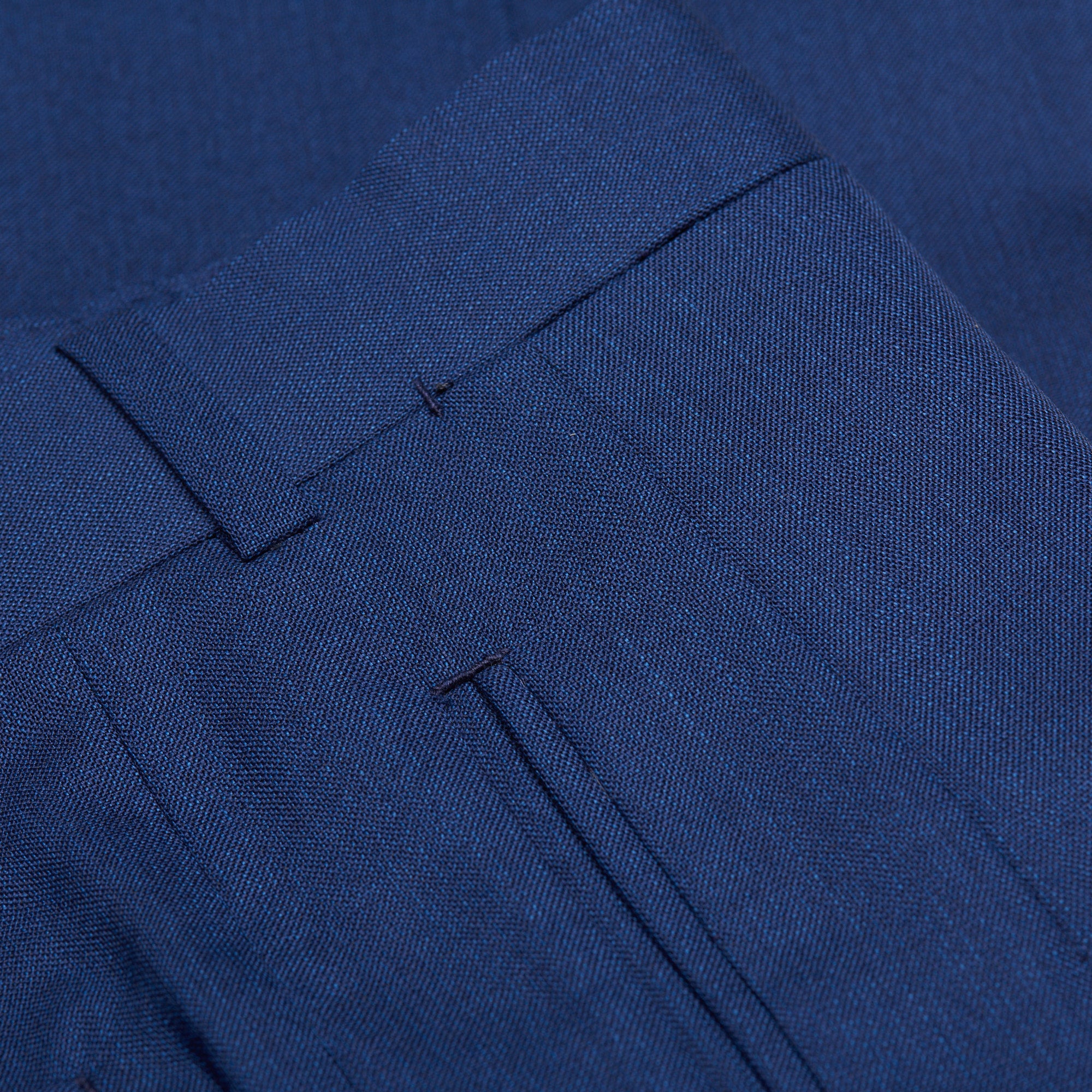 BESPOKE ATHENS Handmade Blue Wool-Mohair Flat Front Pants EU 50 NEW US 34 BESPOKE ATHENS