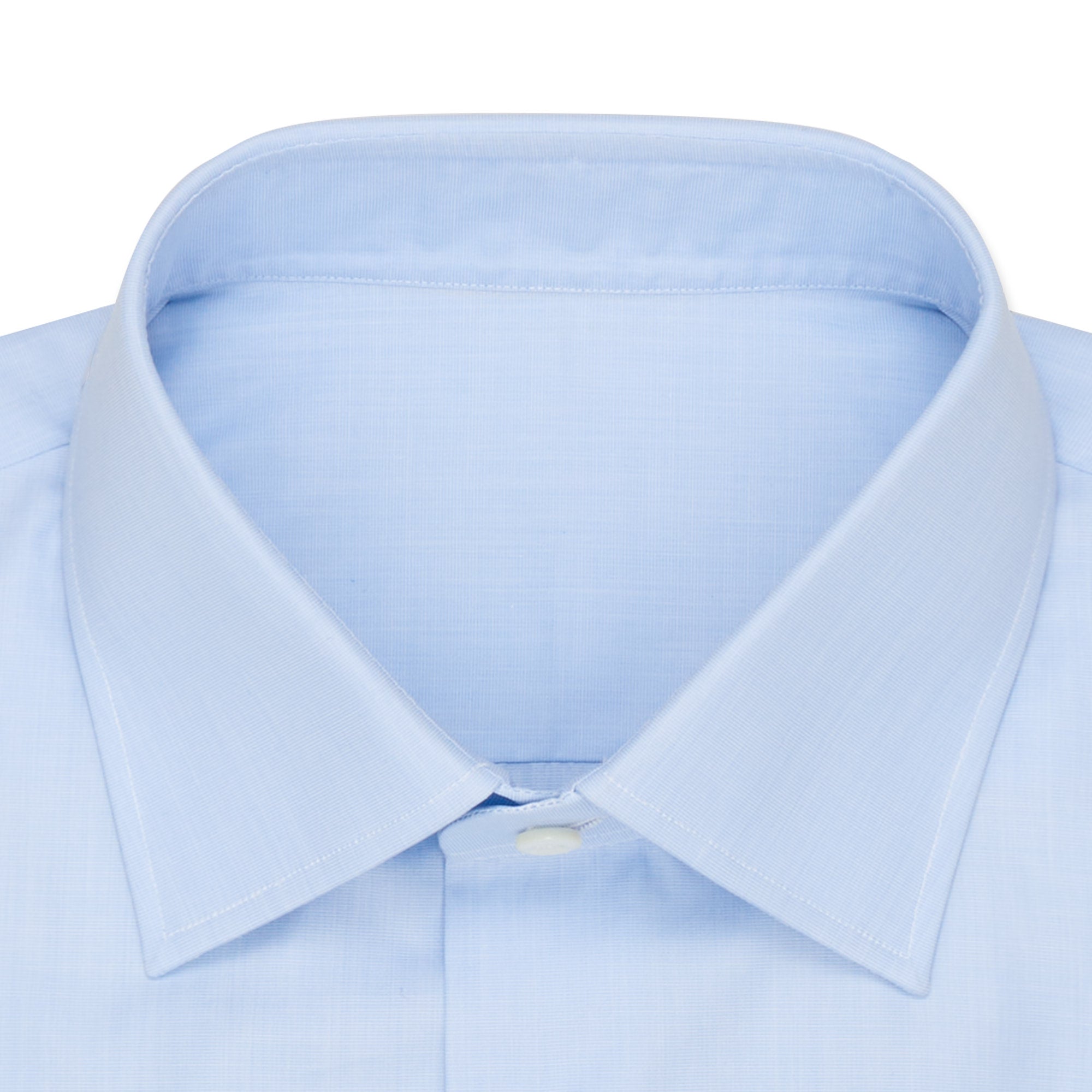 BESPOKE ATHENS Handmade Blue End-on-End Cotton Dress Shirt US 17 EU 43 NEW BESPOKE ATHENS