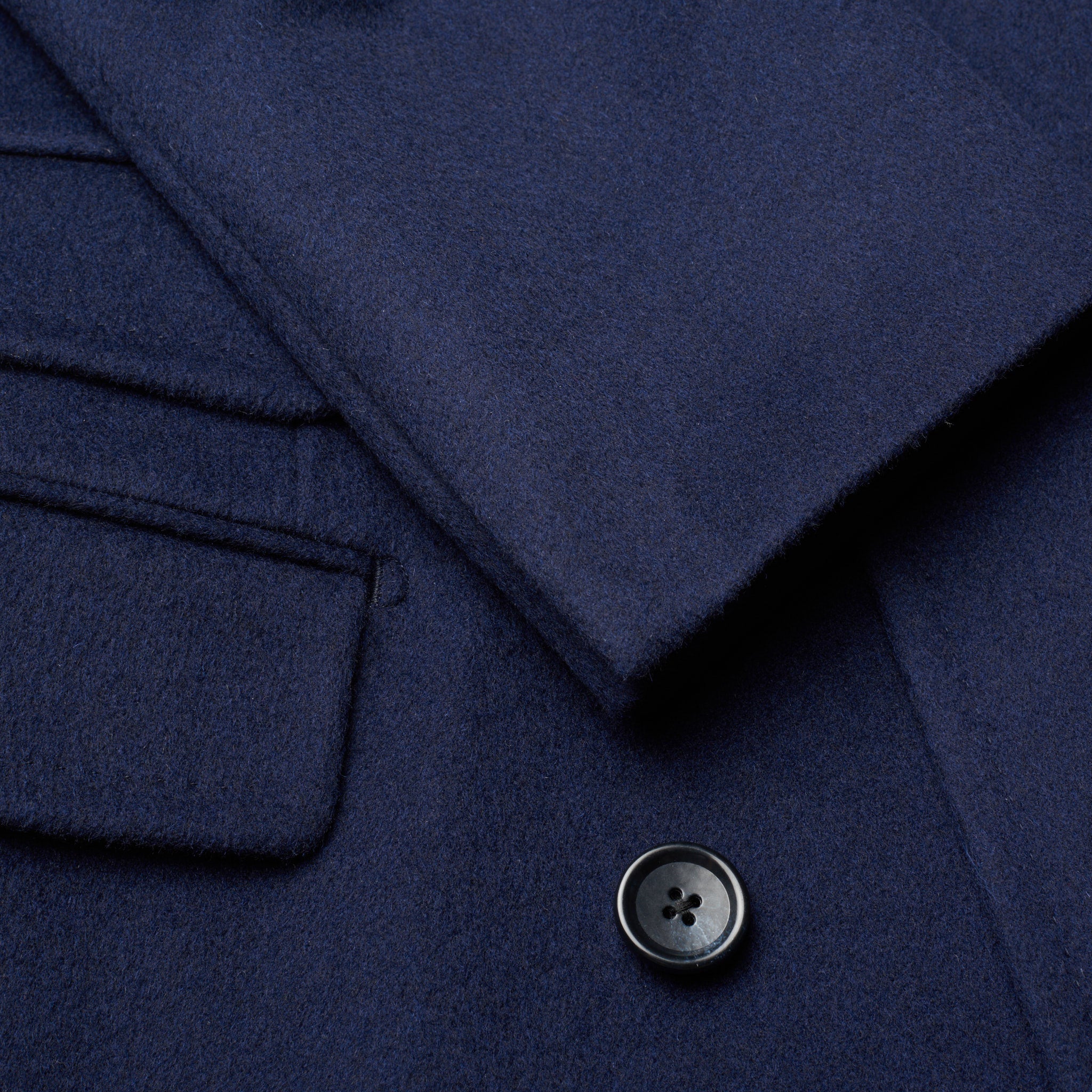 BESPOKE ATHENS Navy Blue Wool Flannel DB Coat EU 54 NEW US 43 / XL BESPOKE ATHENS
