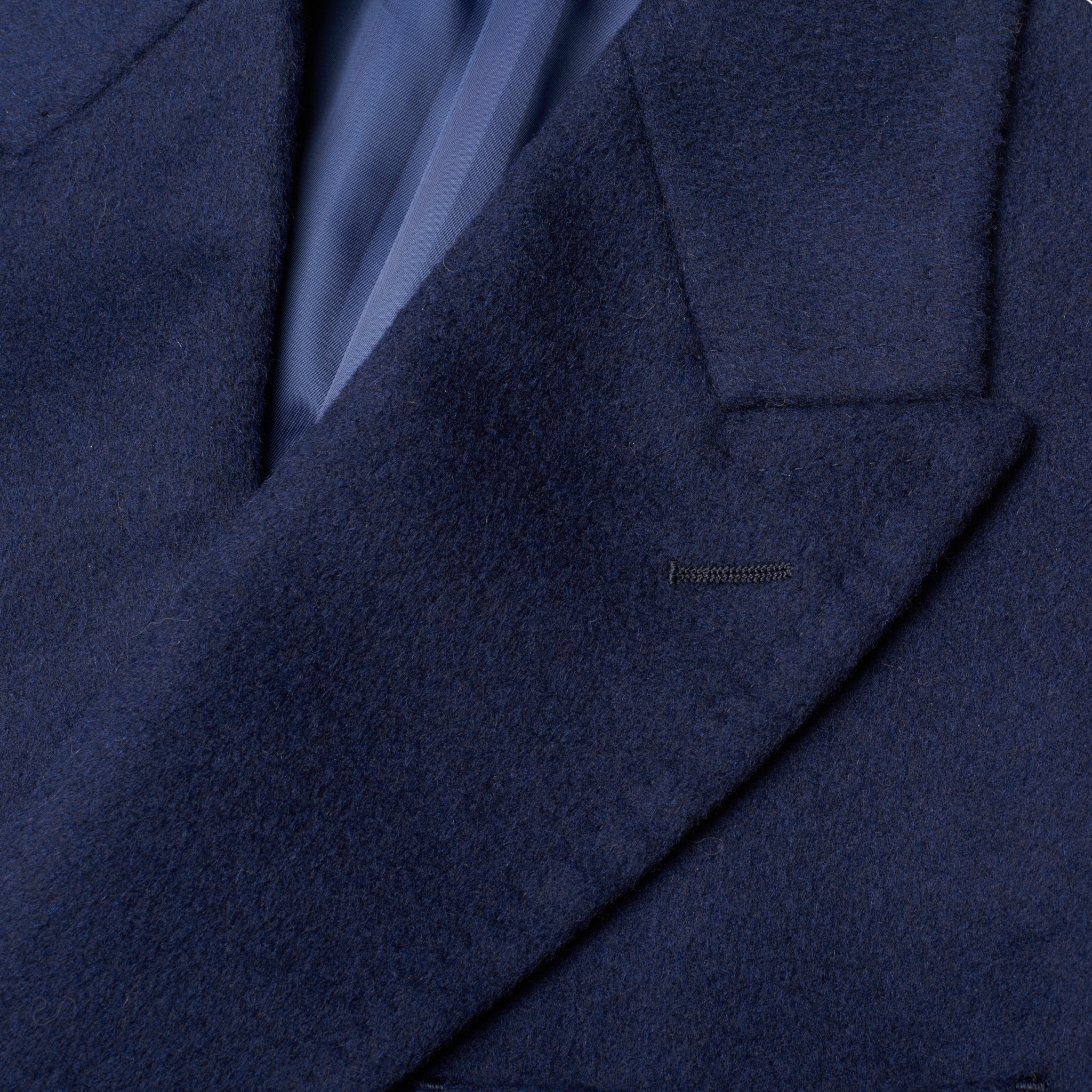 BESPOKE ATHENS Navy Blue Wool Flannel DB Coat EU 54 NEW US 43 / XL BESPOKE ATHENS
