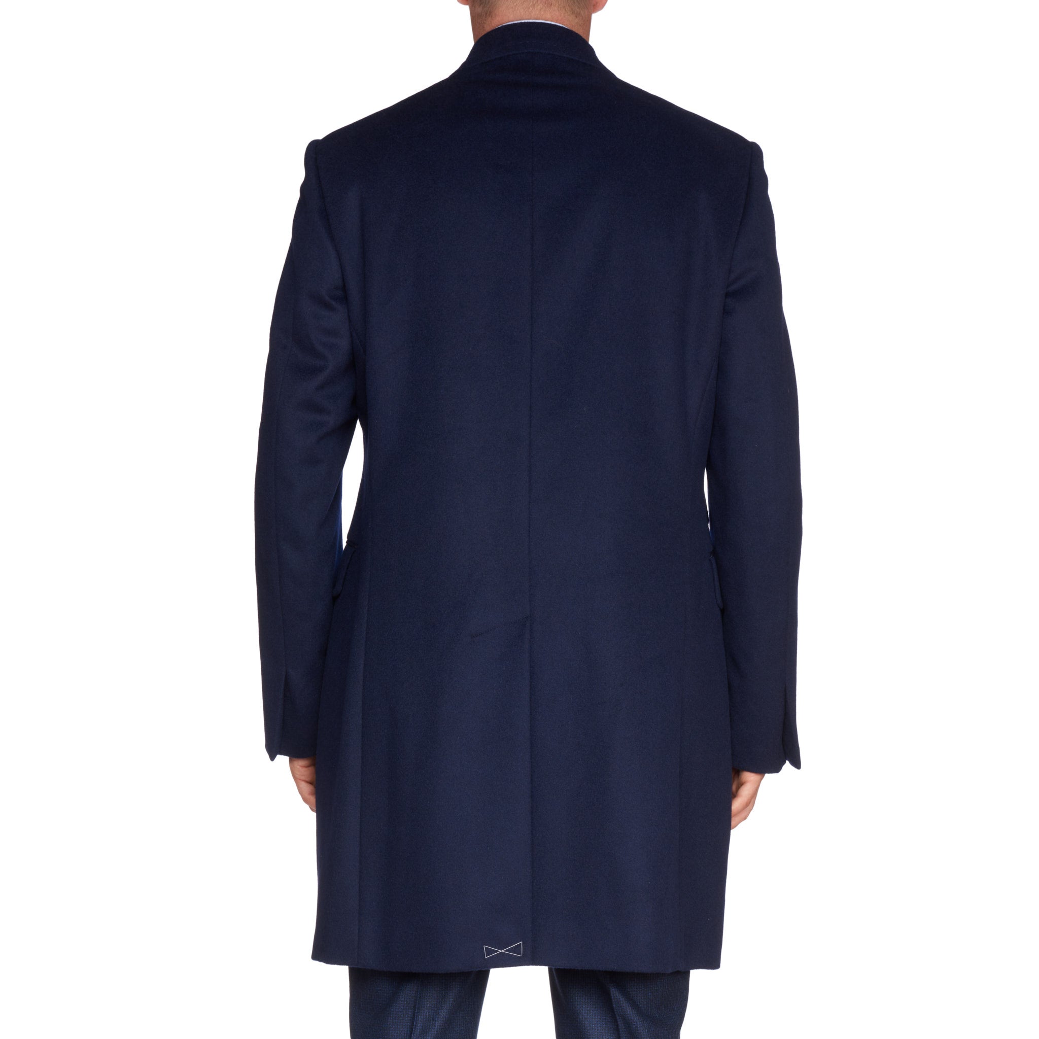 BESPOKE ATHENS Navy Blue Wool Flannel DB Coat EU 54 NEW US 43 / XL BESPOKE ATHENS
