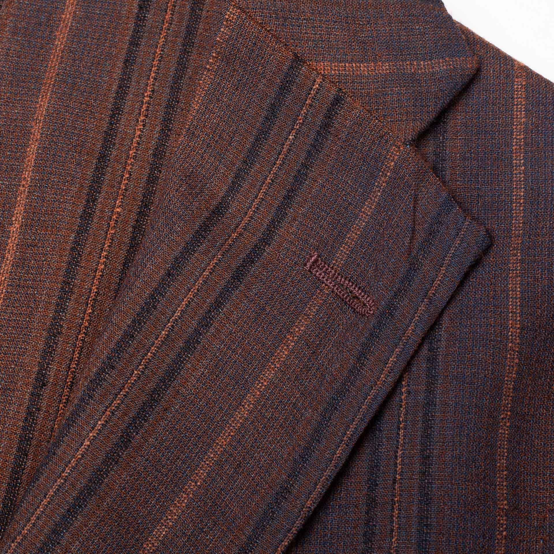 BOGLIOLI Galleria Bluish Brown Striped Wool-Silk Unconstructed Jacket 48 NEW 38 BOGLIOLI