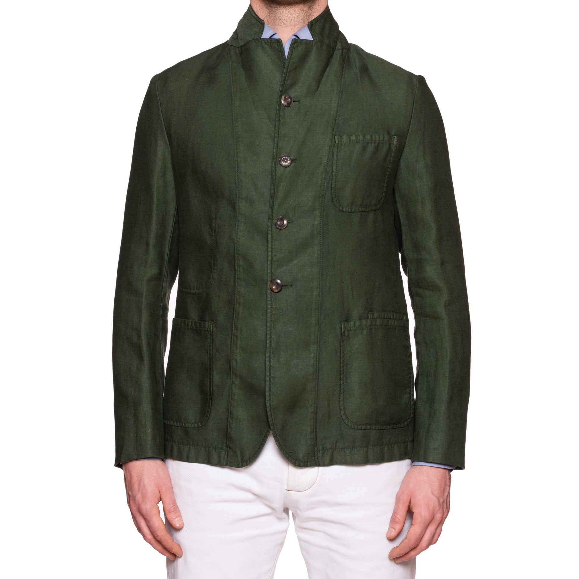 BOGLIOLI Milano "67" Green Linen 4 Button Unlined Jacket EU M NEW US 40 BOGLIOLI