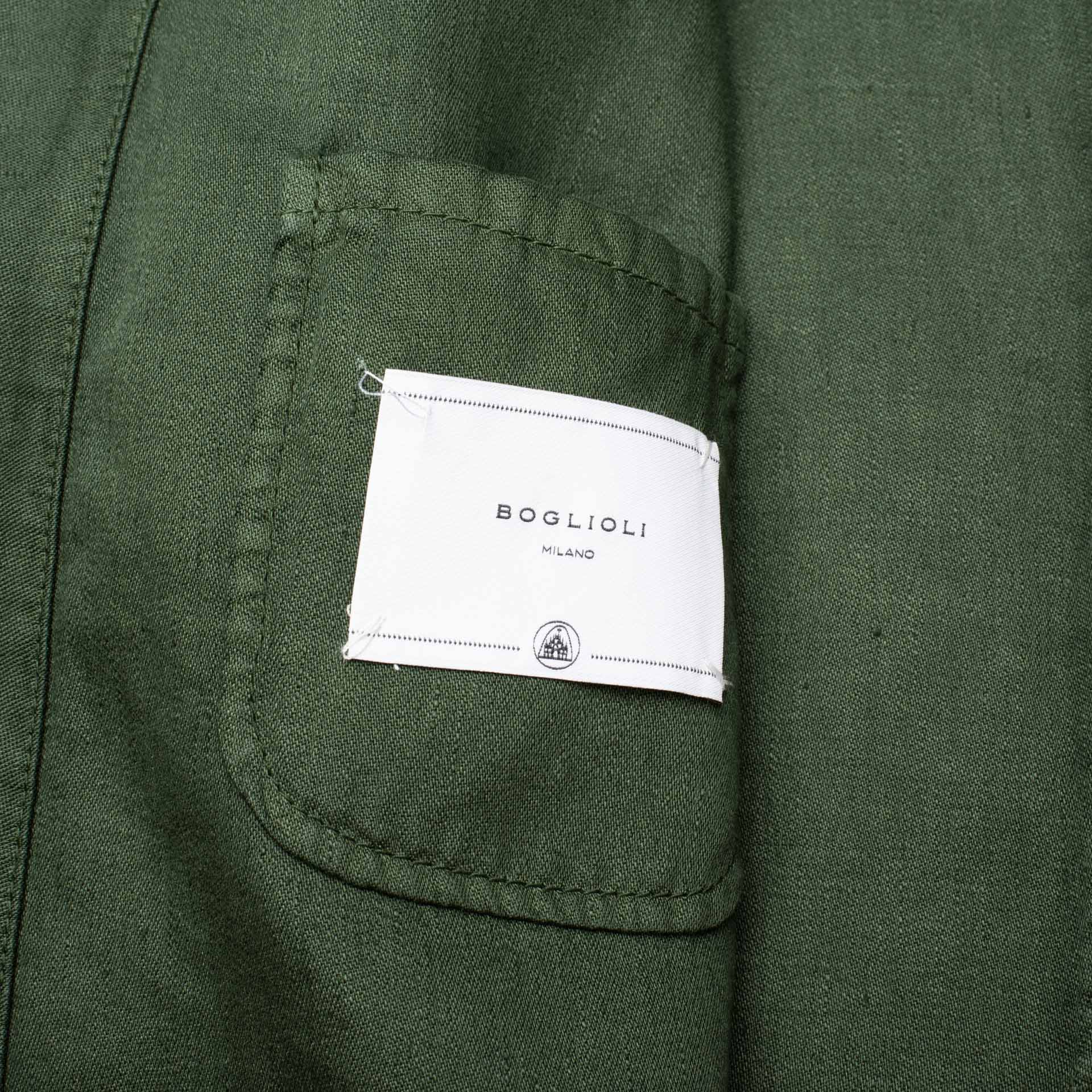 BOGLIOLI Milano "67" Green Linen 4 Button Unlined Jacket EU M NEW US 40 BOGLIOLI