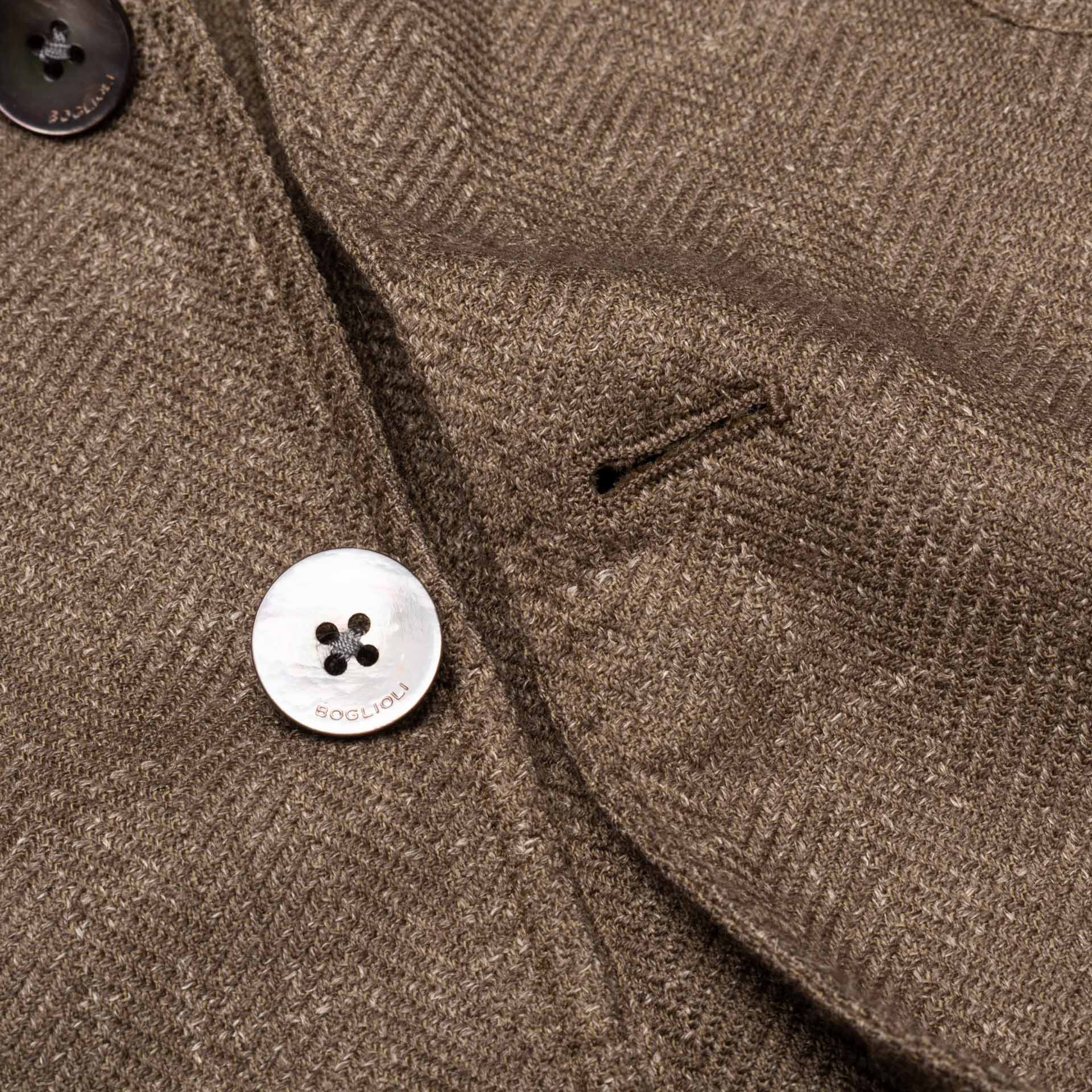 BOGLIOLI "68" Herringbone Virgin Wool-Linen Unconstructed Jacket EU 50 NEW US 40 BOGLIOLI