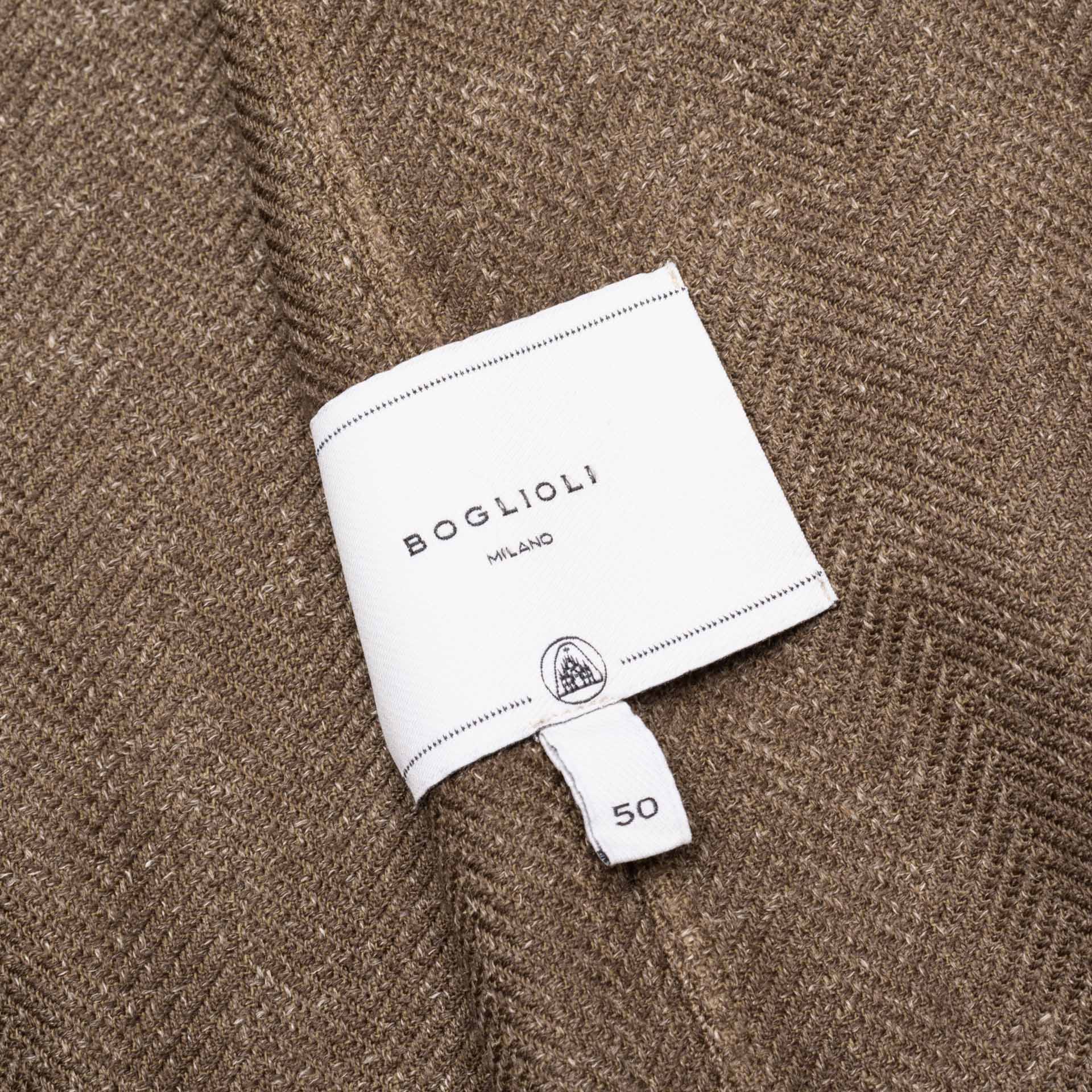 BOGLIOLI "68" Herringbone Virgin Wool-Linen Unconstructed Jacket EU 50 NEW US 40 BOGLIOLI