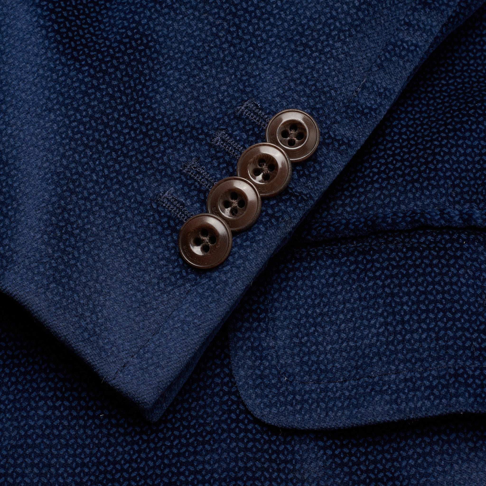 BOGLIOLI Milano "K. Jacket" Blue Cotton-Silk Velvet Coat Overcoat 46 NEW US XS BOGLIOLI