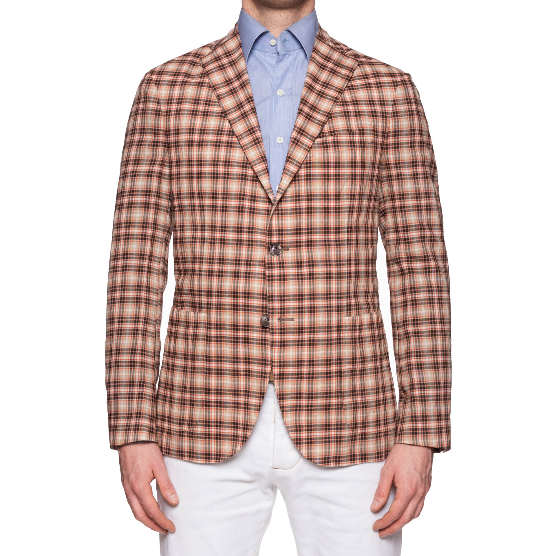 BOGLIOLI Milano "K. Jacket" Multi-Color Plaid Wool Unlined Jacket 48 NEW US 38 BOGLIOLI