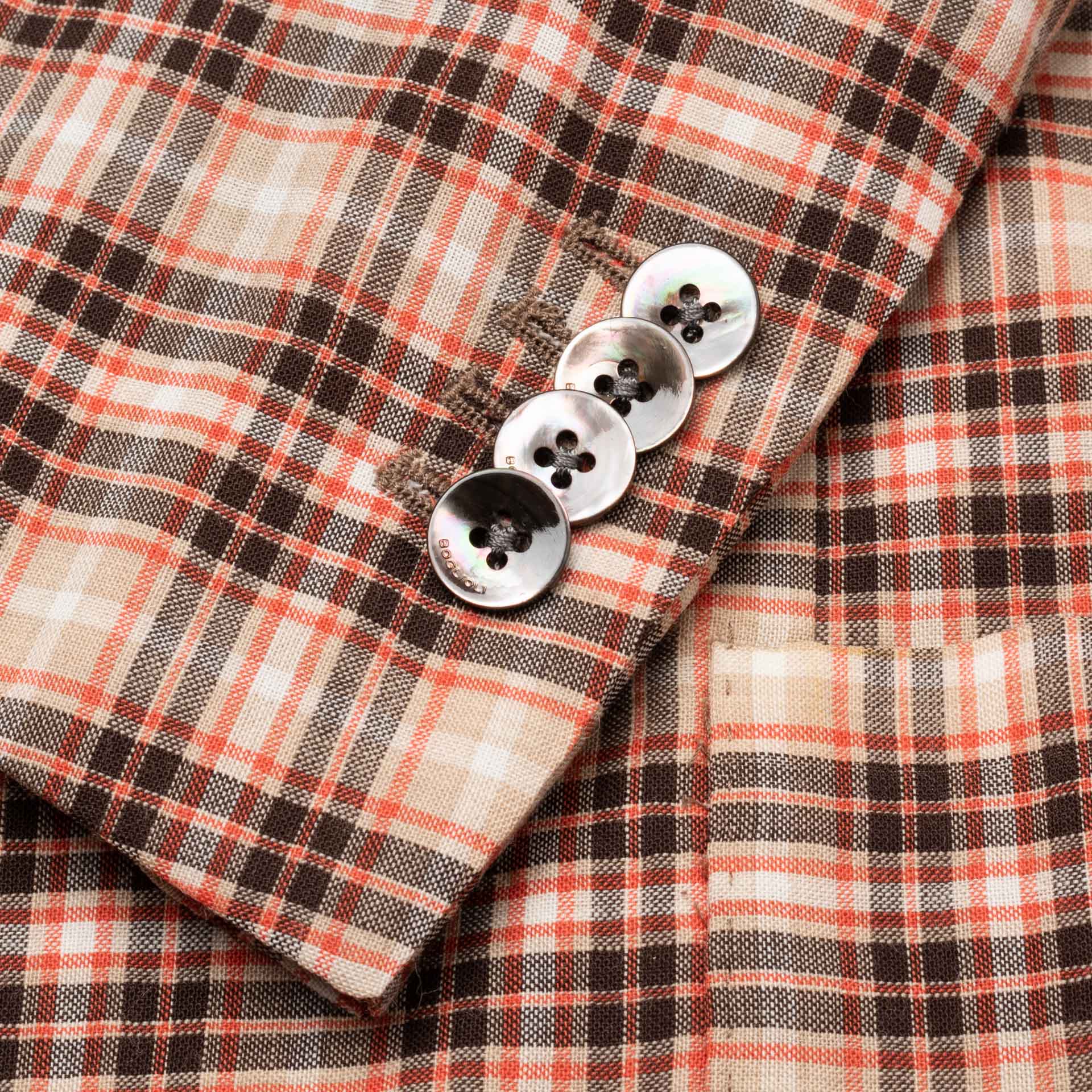 BOGLIOLI Milano "K. Jacket" Multi-Color Plaid Wool Unlined Jacket 48 NEW US 38 BOGLIOLI