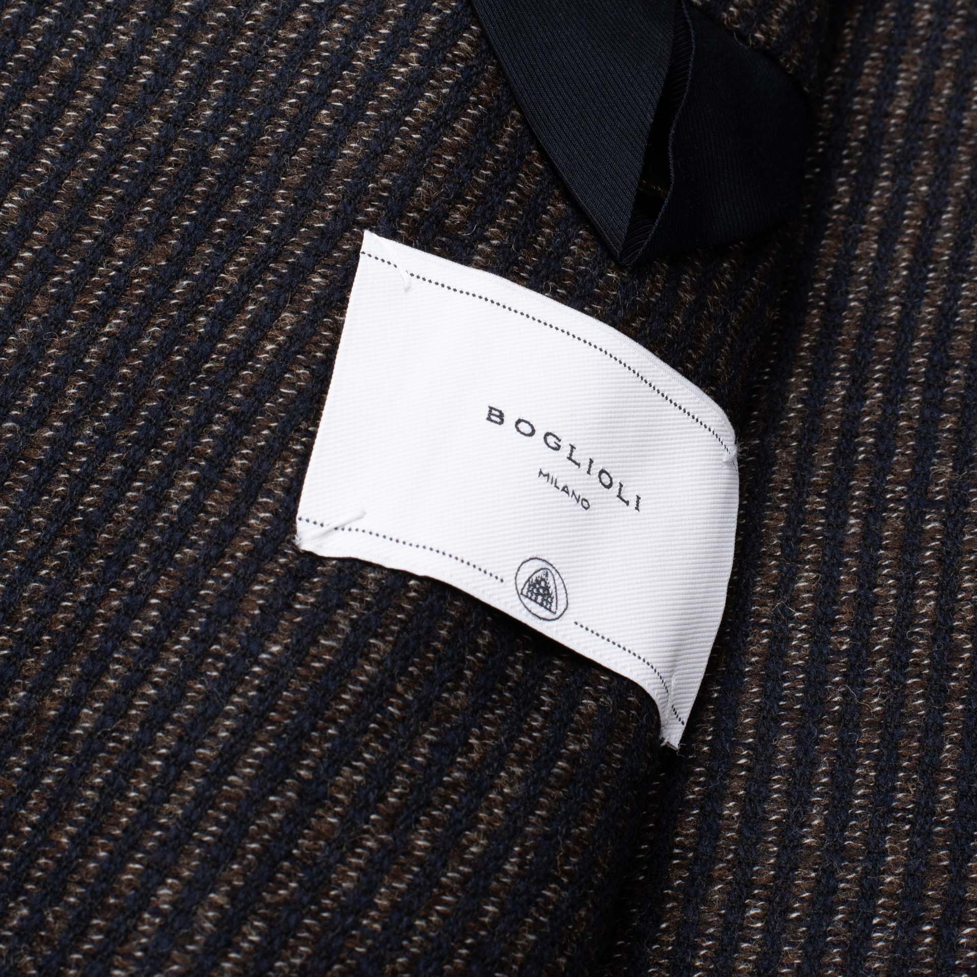 BOGLIOLI "K.Jacket" Brown Striped Wool-Cotton-Cashmere Unlined Jacket 50 NEW 40 BOGLIOLI