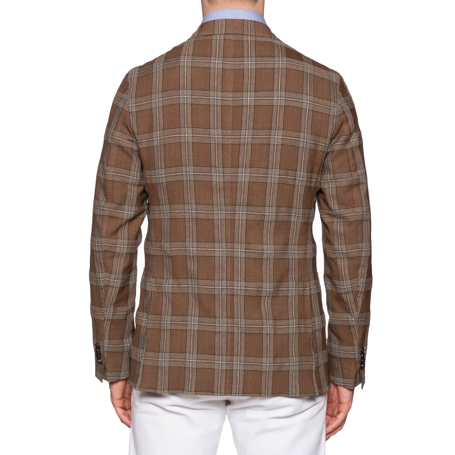 BOGLIOLI "K. Jacket" Brown Plaid Wool-Silk-Linen Soft Jacket EU 48 NEW US 38 BOGLIOLI