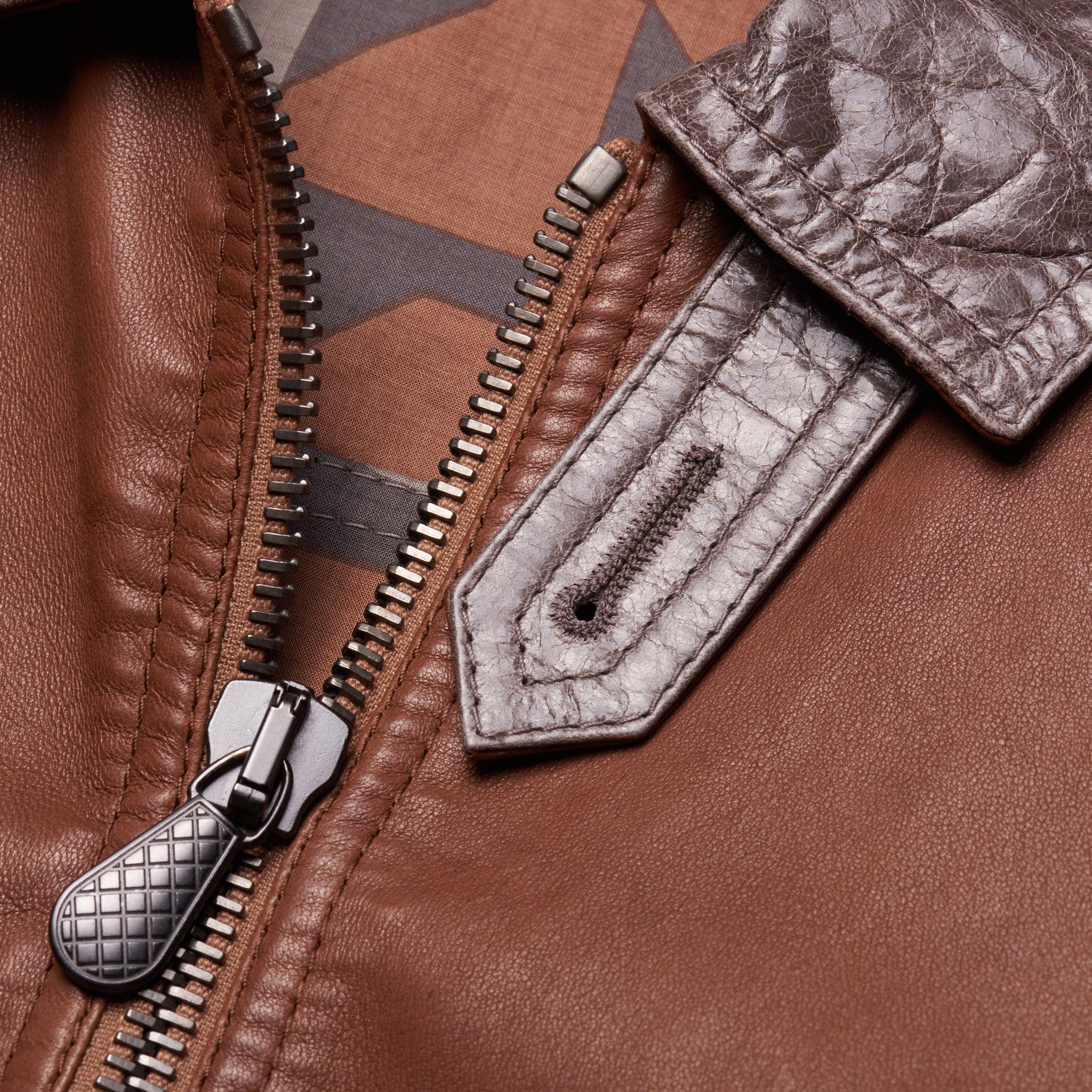 BOTTEGA VENETA Brown Leather Flight Jacket EU 50 US M BOTTEGA VENETA