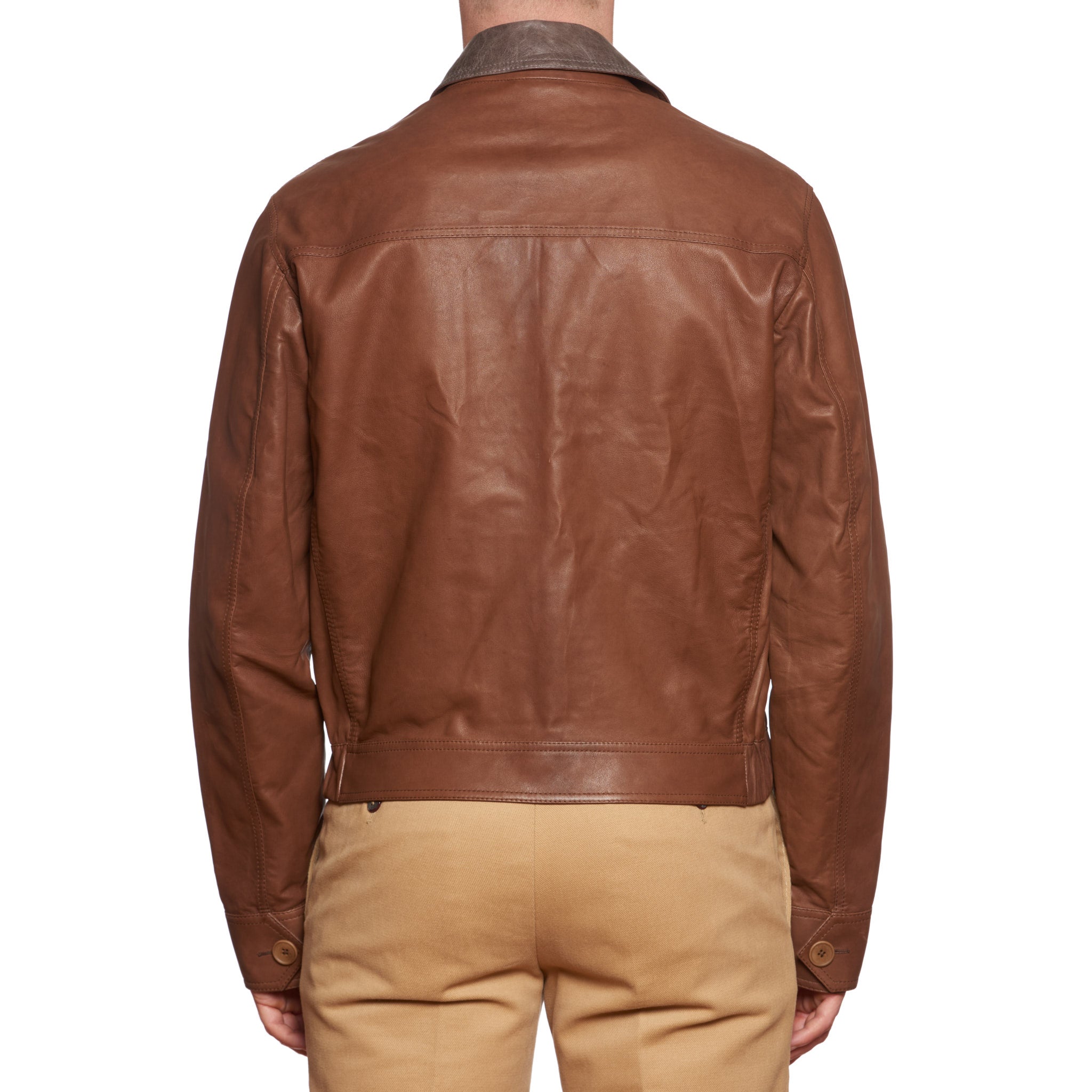 BOTTEGA VENETA Brown Leather Flight Jacket EU 50 US M BOTTEGA VENETA