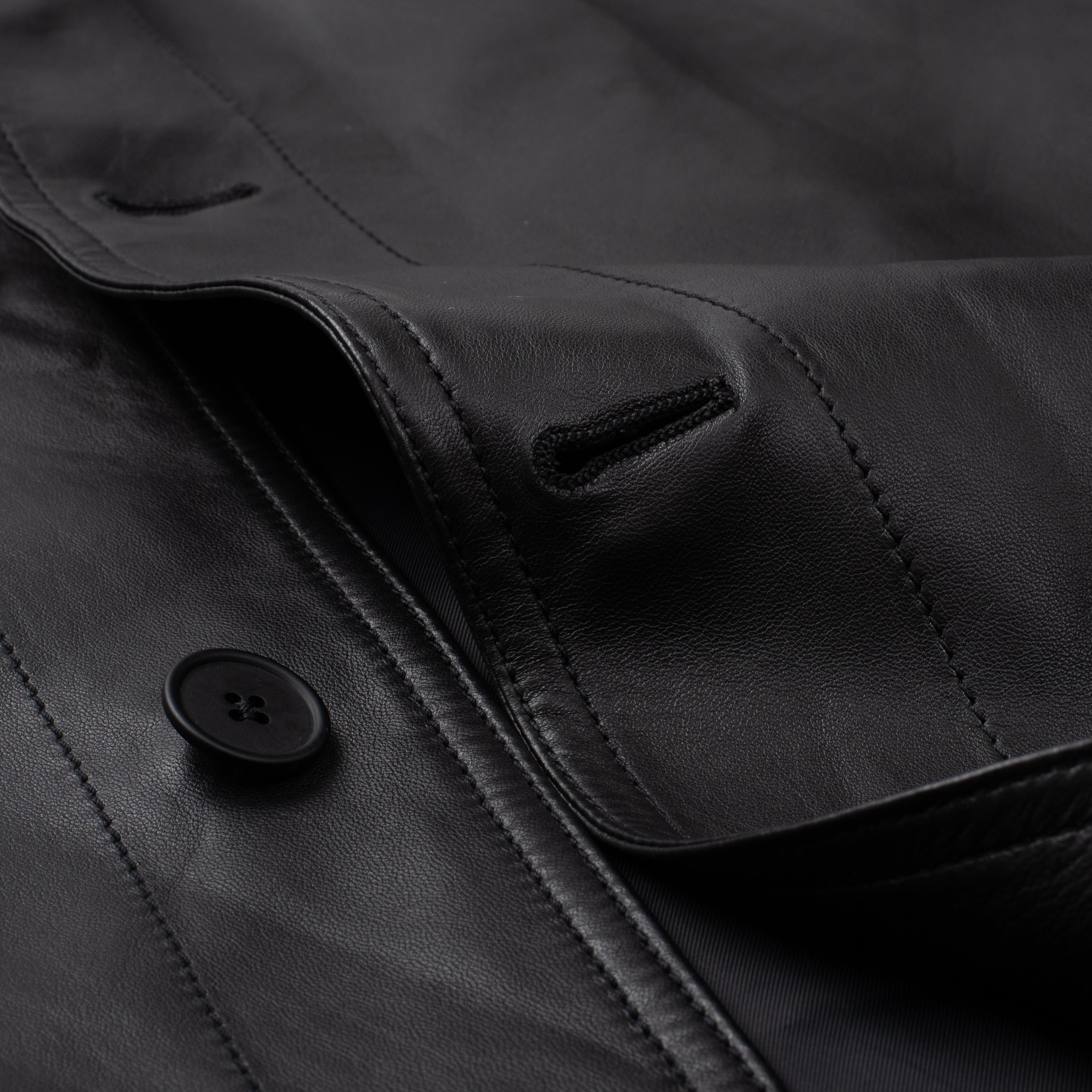 BOTTEGA VENETA Black Sheepskin Leather Blouson Jacket EU 50 NEW US M BOTTEGA VENETA