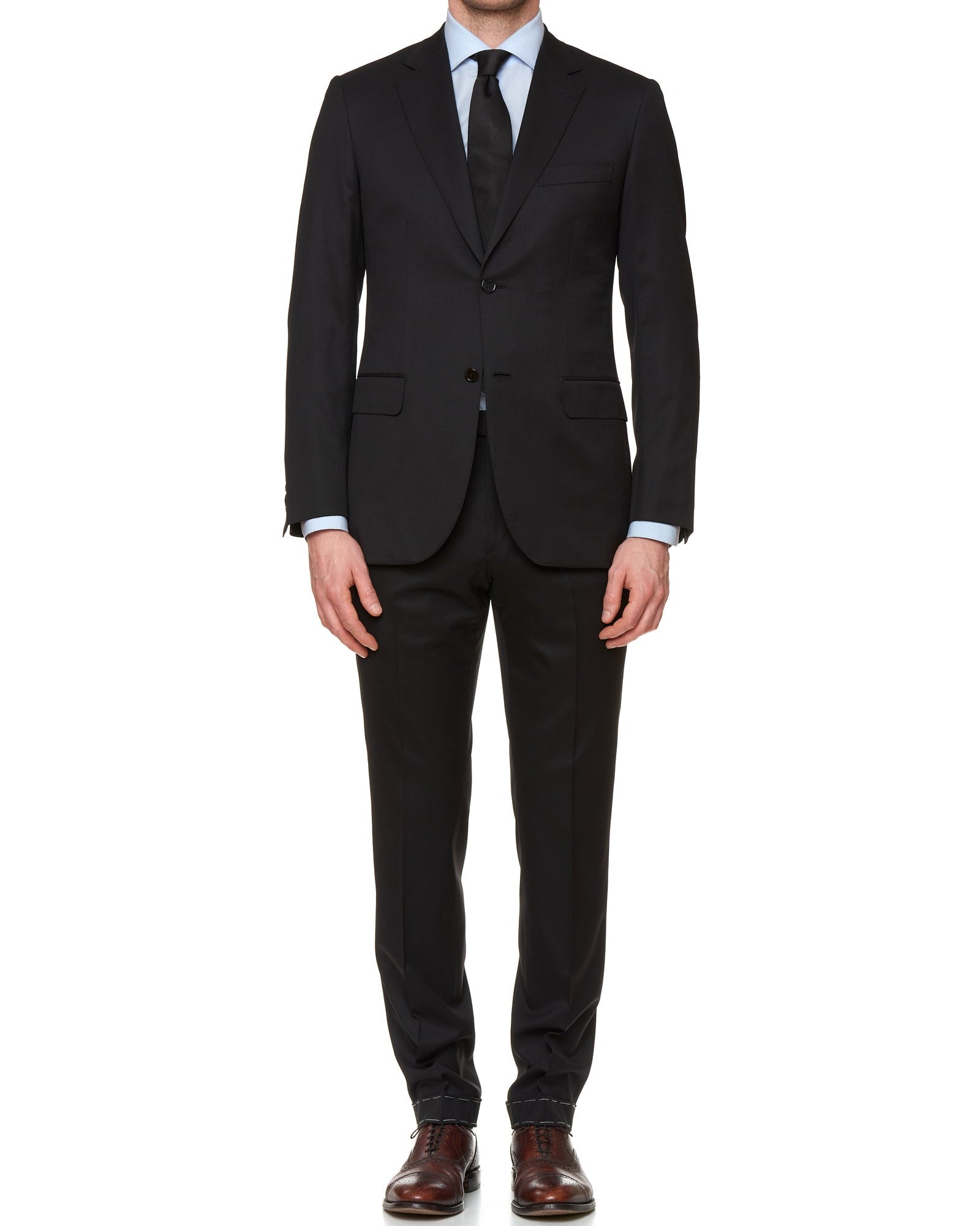 BRIONI "GAETANO" Handmade Black Wool Super 150's Suit EU 50 NEW US 40 BRIONI