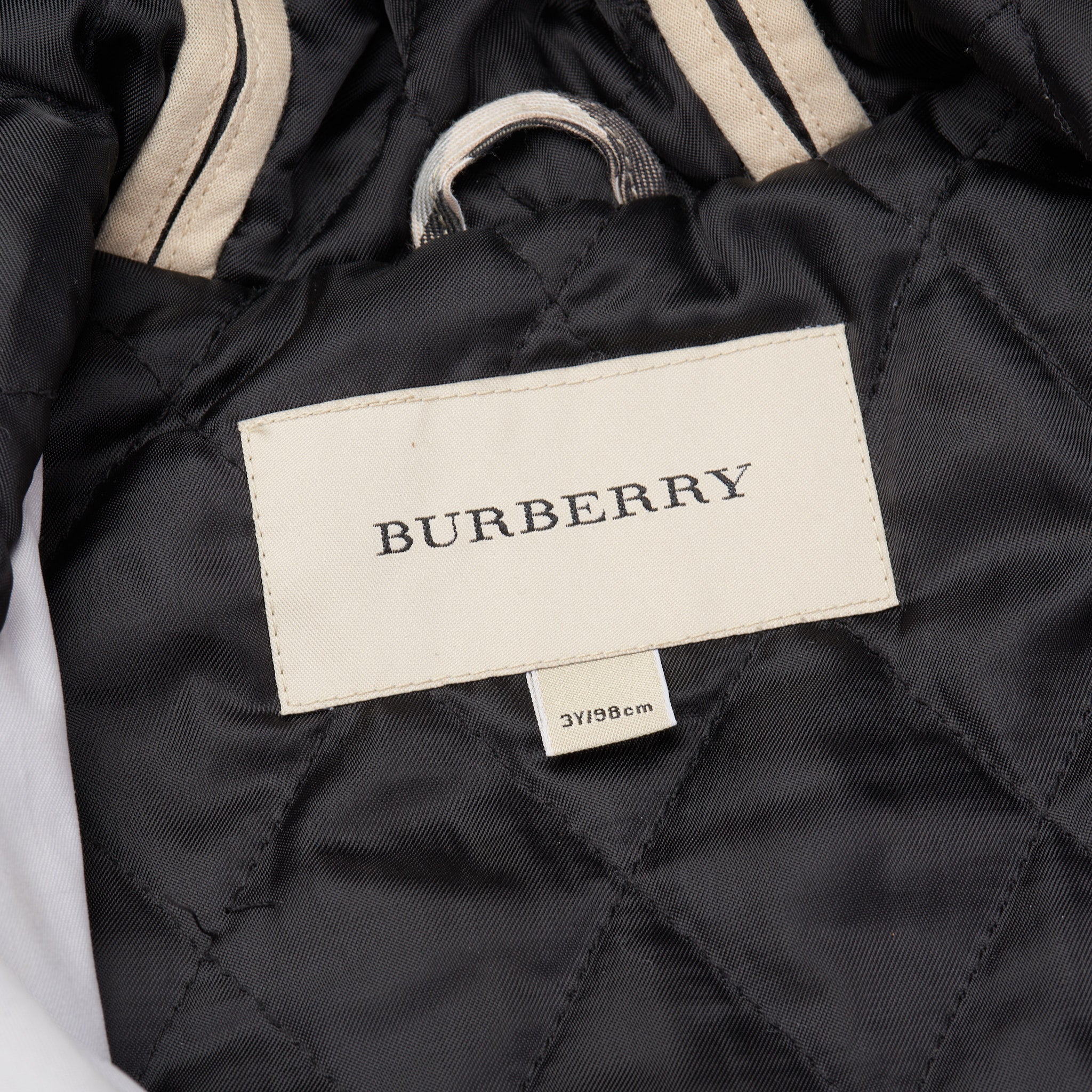 BURBERRY Light Gray Cotton Hooded Parka DB Kids Coat 3Y / 98cm BURBERRY