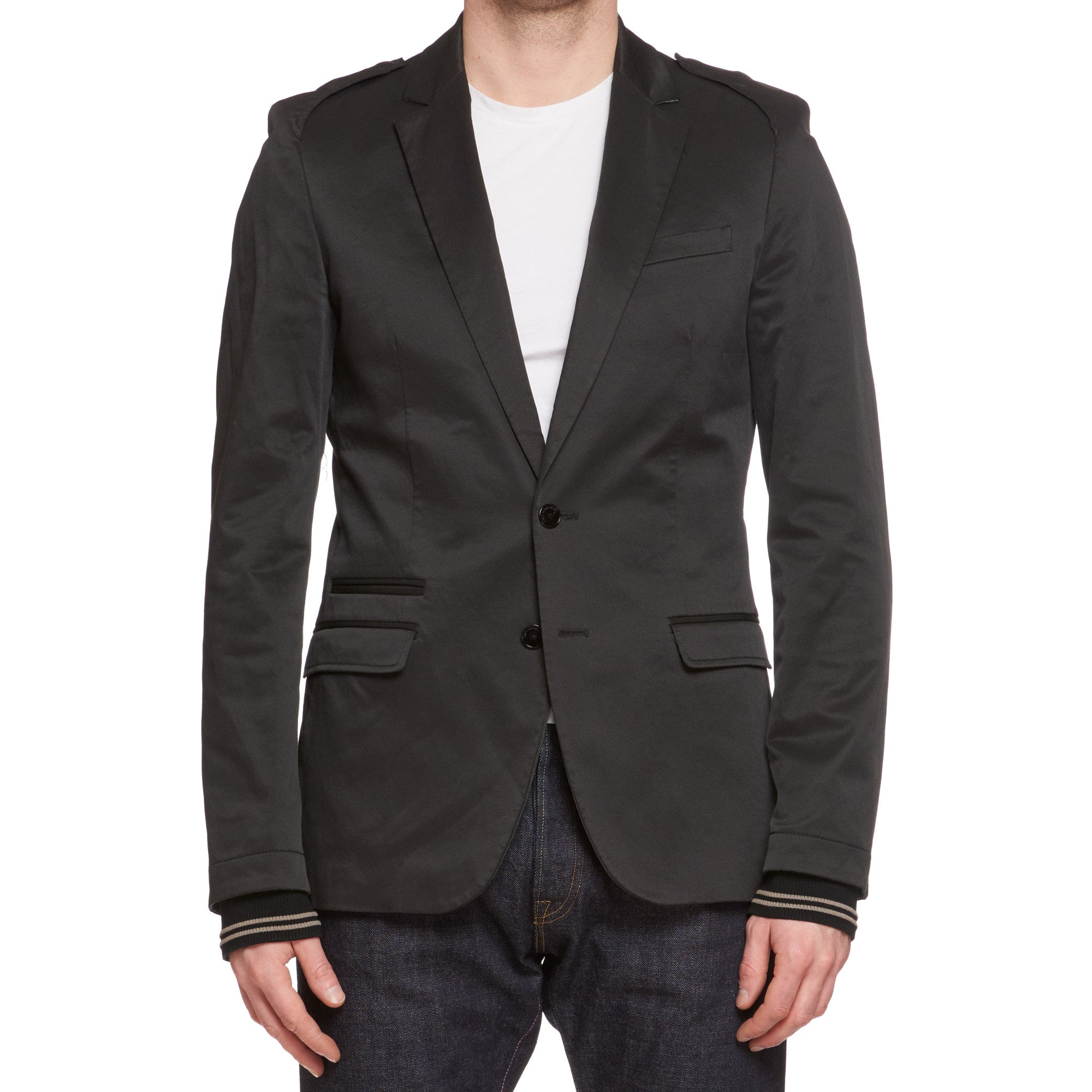 C.N.C. Costume National Black Cotton Blend Jacket EU 48 US 38 C.N.C