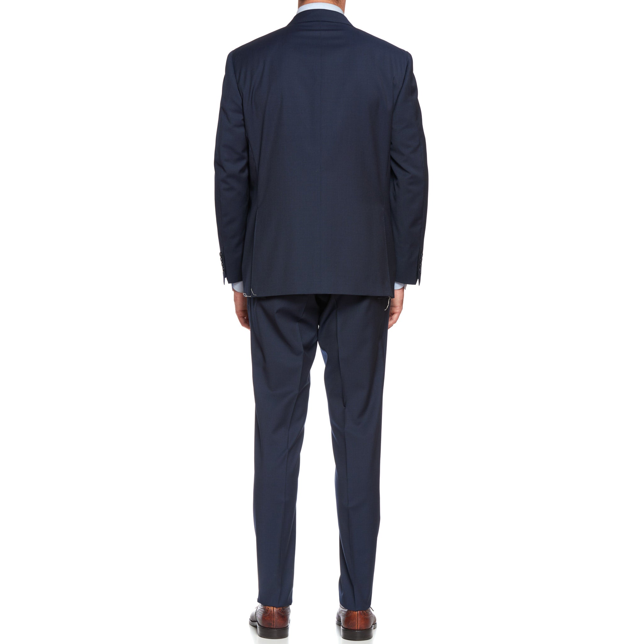 CANALI 1934 Navy Blue Patterned Wool Suit EU 58 NEW US 48 Current Model C4 Short Cut CANALI