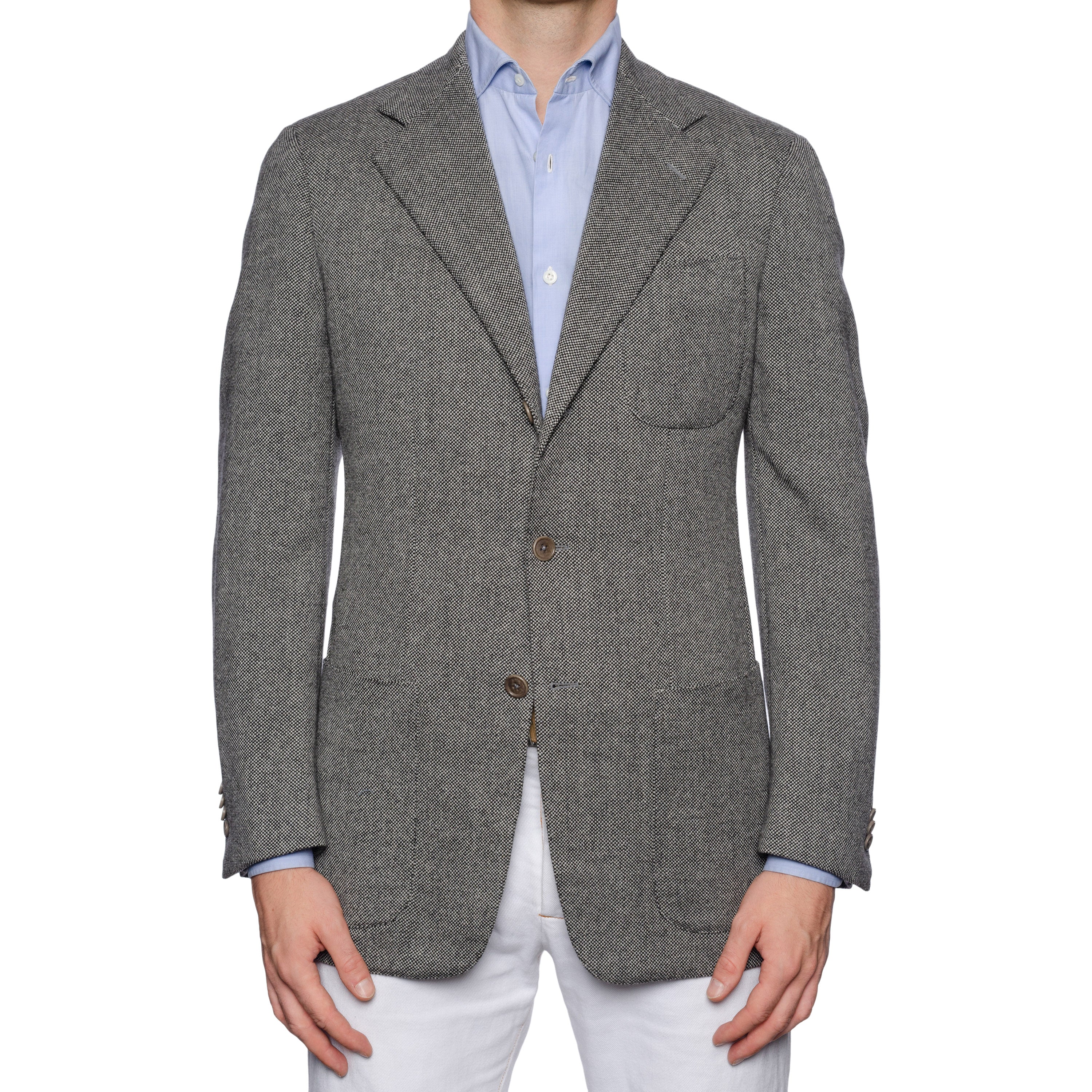 CASTANGIA 1850 Gray Micro Check Wool Flannel Unlined Sport Coat Jacket NEW CASTANGIA