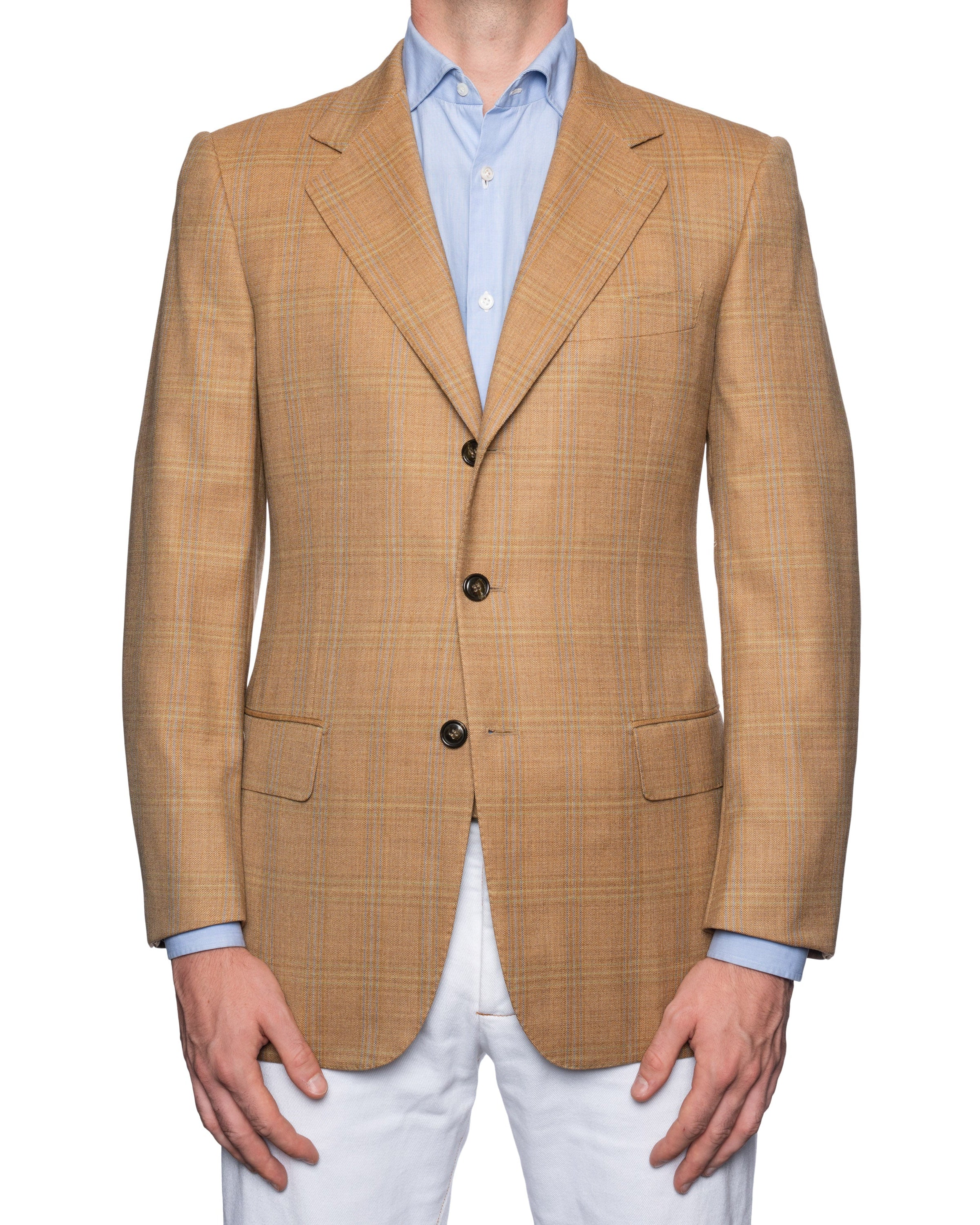 CASTANGIA 1850 Tan Plaid Wool Sport Coat Jacket NEW CASTANGIA