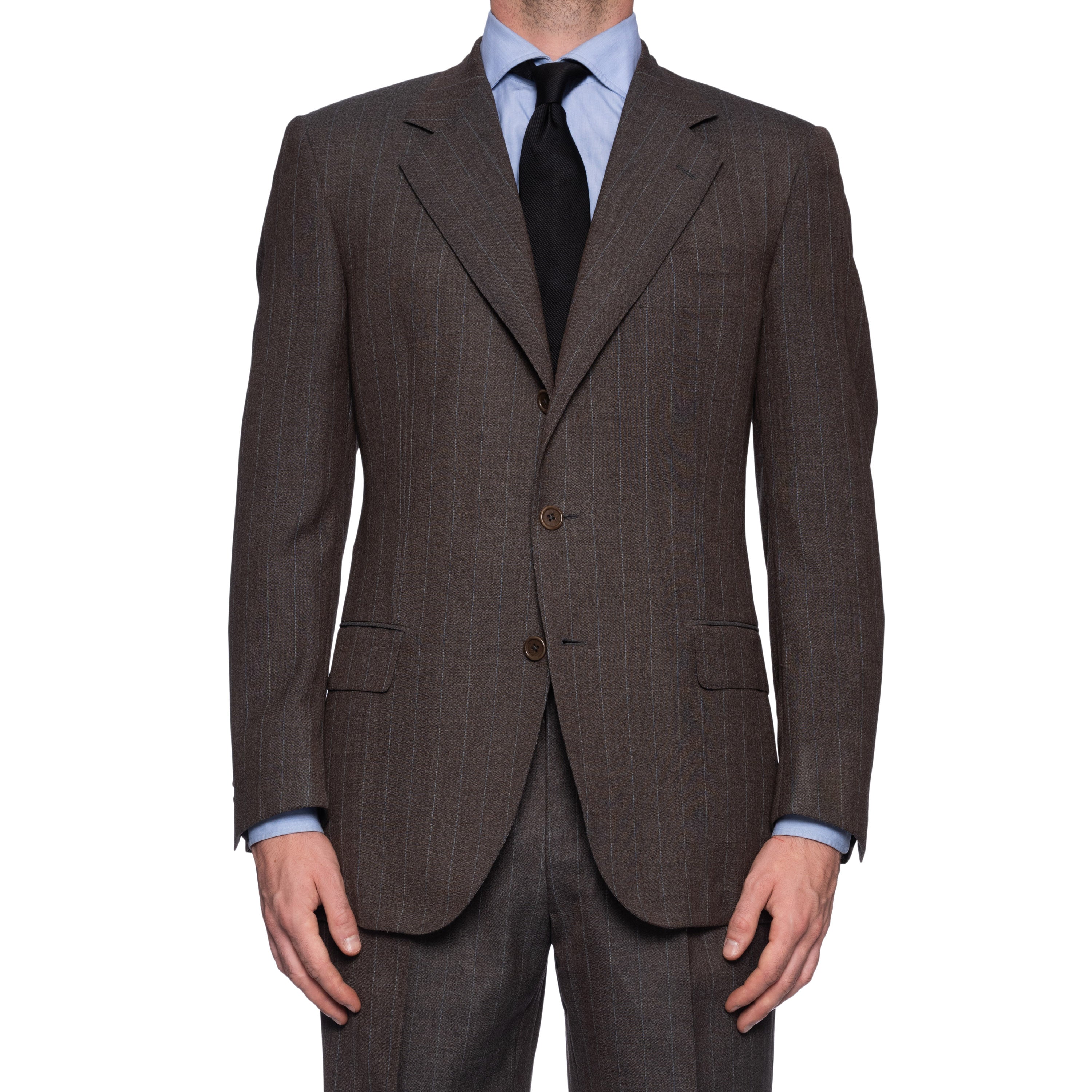 CASTANGIA 1850 Gray Striped Wool-Mohair Business Suit EU 50 NEW US 40 CASTANGIA