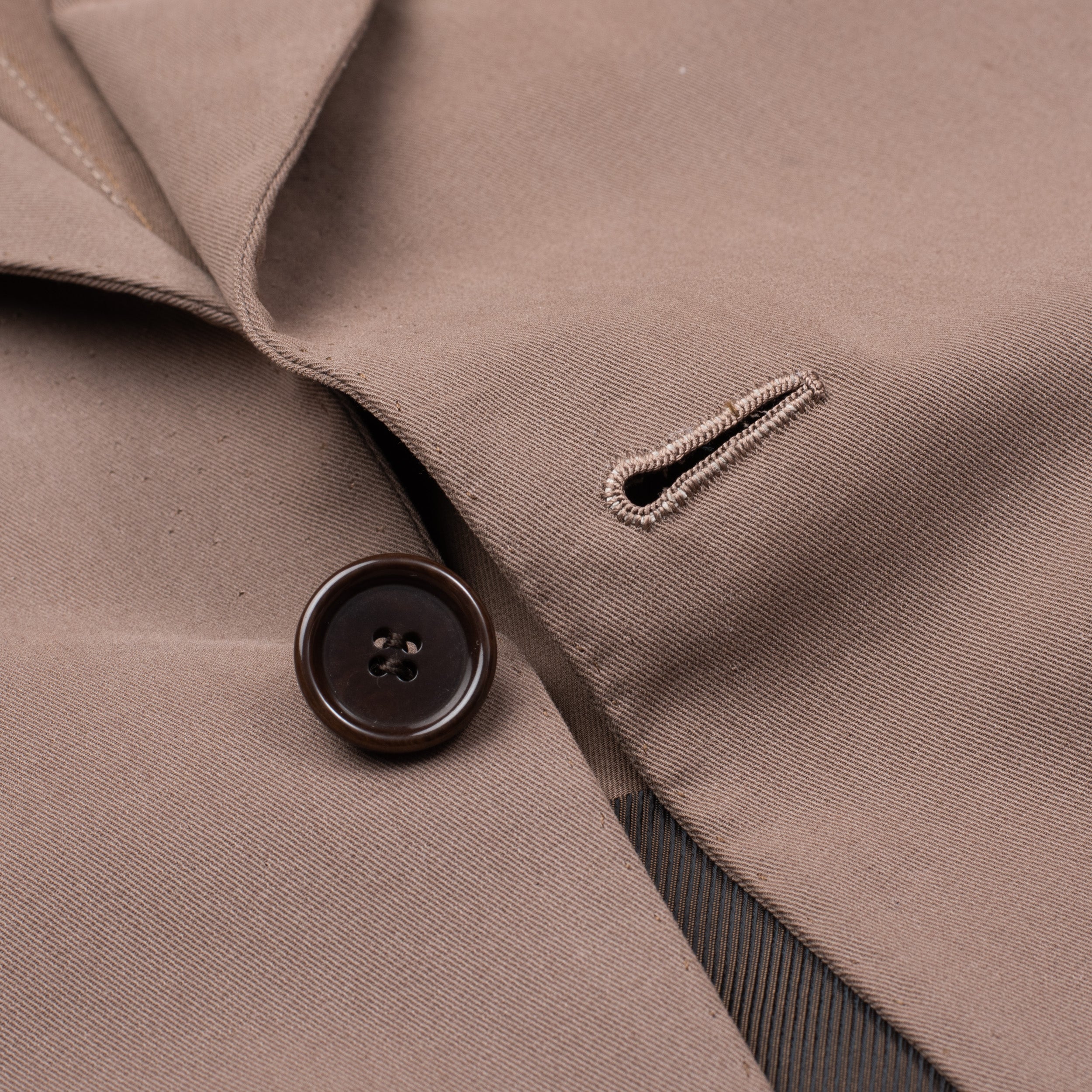 CESARE ATTOLINI Napoli Tan Cotton Peak Lapel Spring-Summer Suit EU 50 NEW US 40 CESARE ATTOLINI