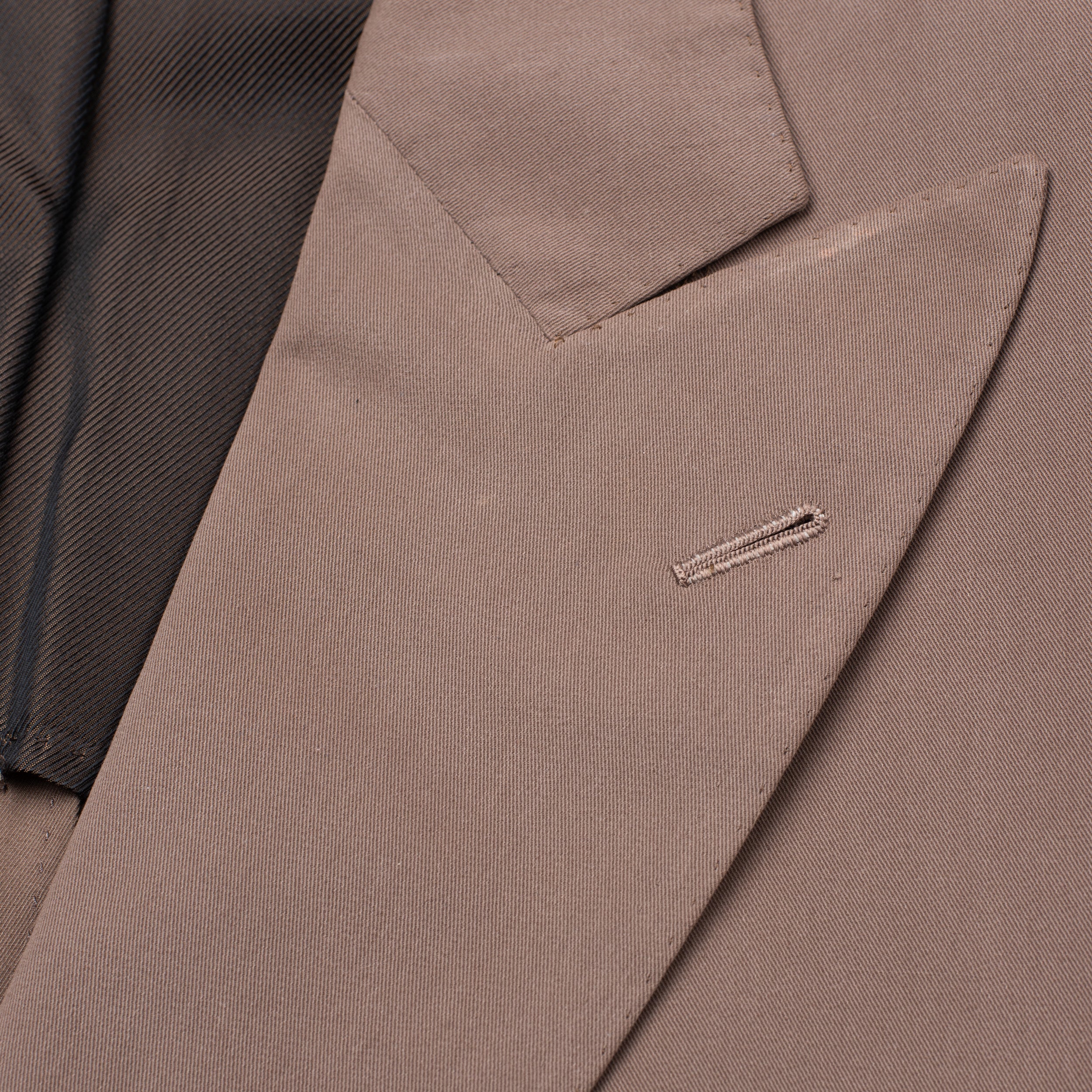 CESARE ATTOLINI Napoli Tan Cotton Peak Lapel Spring-Summer Suit EU 50 NEW US 40 CESARE ATTOLINI