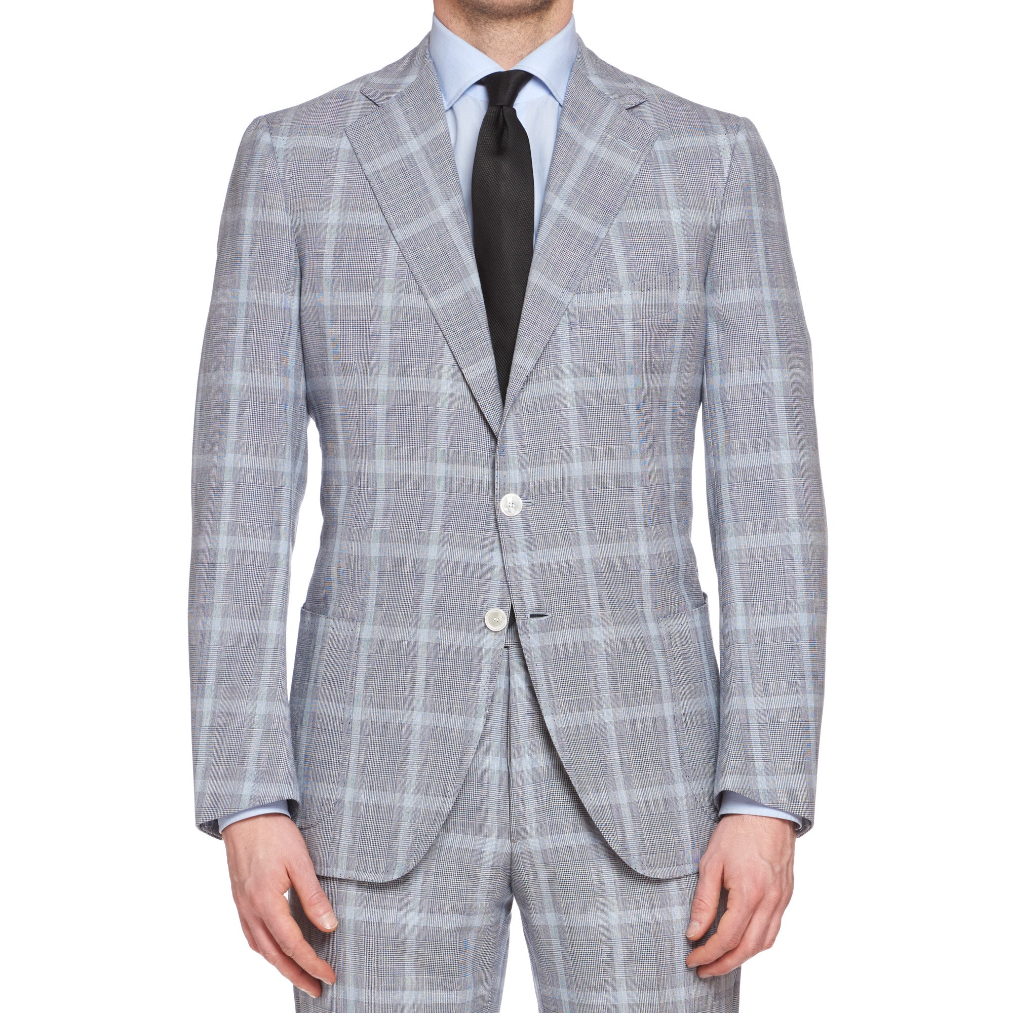 CESARE ATTOLINI Napoli Handmade Light Blue Wool-Silk-Linen Suit EU 52 NEW US 42 CESARE ATTOLINI