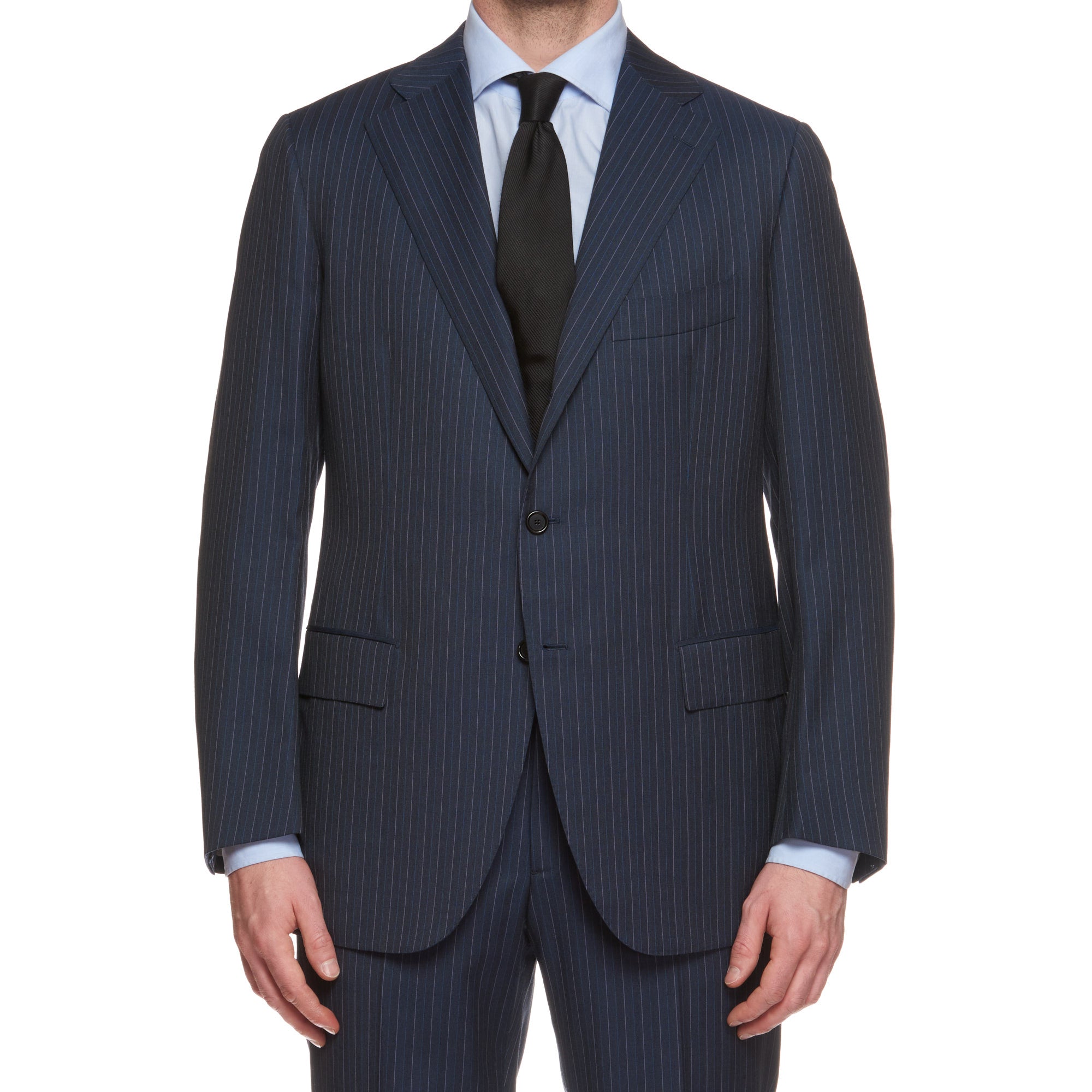 CESARE ATTOLINI Napoli Handmade Blue Striped Wool Suit EU 52 NEW US 42 CESARE ATTOLINI
