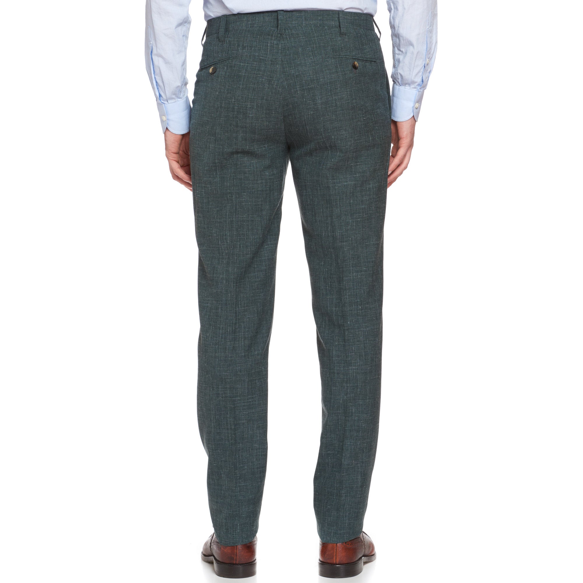 CESARE ATTOLINI Napoli Handmade Chambray Green Wool-Silk Suit NEW CESARE ATTOLINI