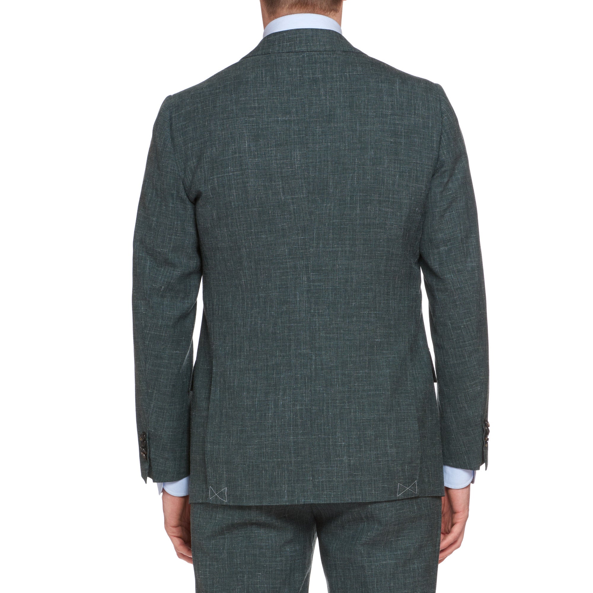 CESARE ATTOLINI Napoli Handmade Chambray Green Wool-Silk Suit NEW CESARE ATTOLINI