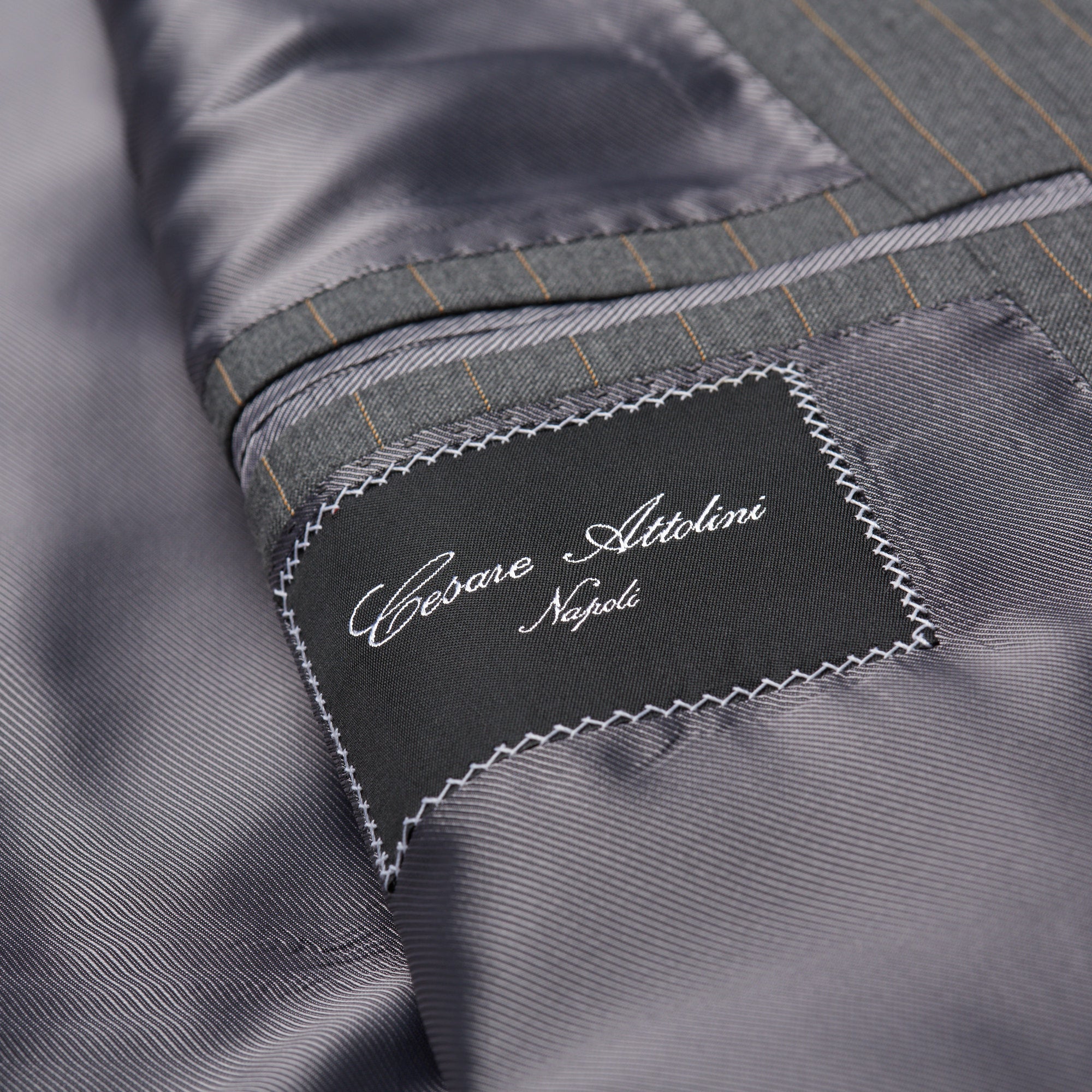 CESARE ATTOLINI Napoli Handmade Gray Striped Wool Super 130's Suit 54 NEW US 44 CESARE ATTOLINI