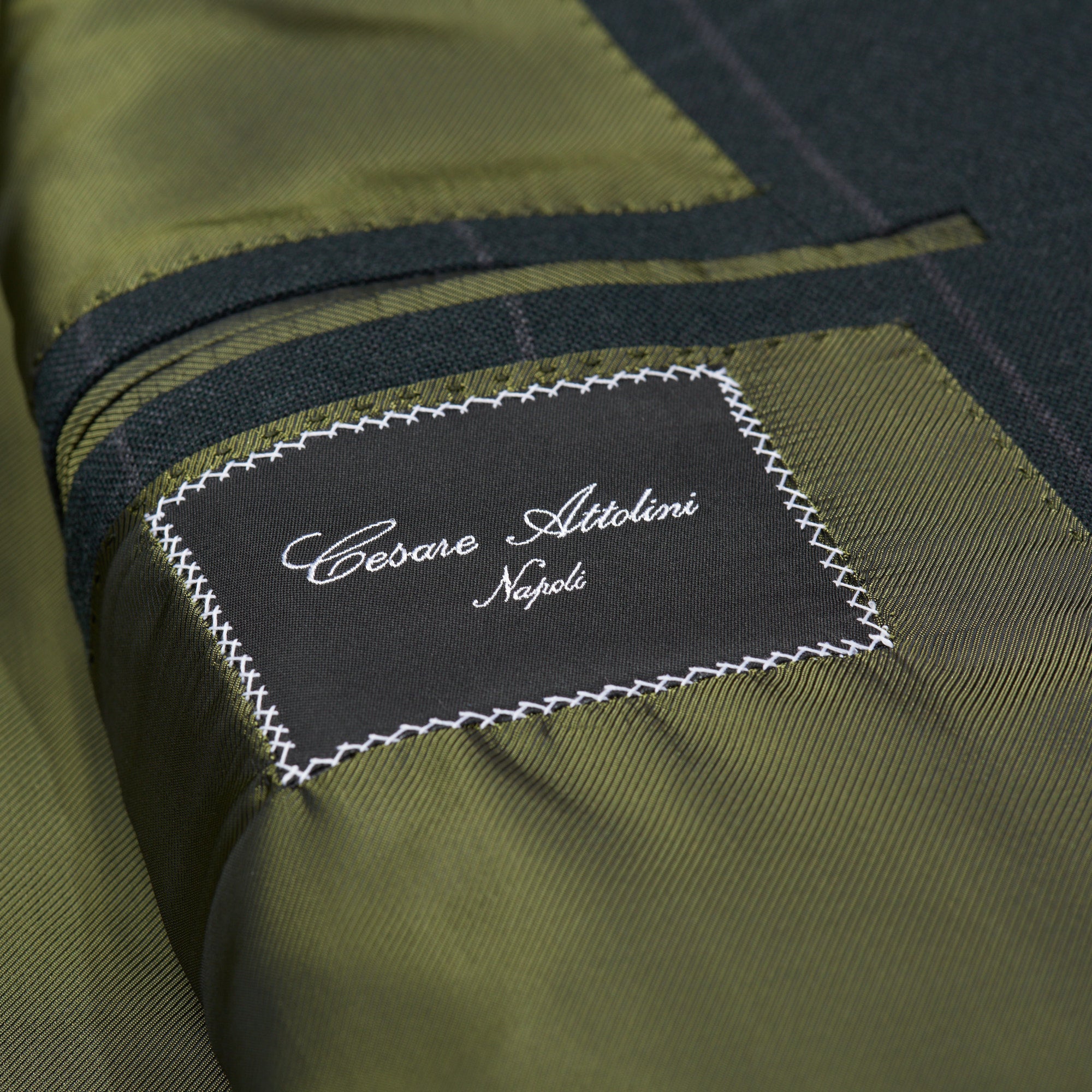 CESARE ATTOLINI Napoli Handmade Dark Green Plaid Wool Suit NEW CESARE ATTOLINI