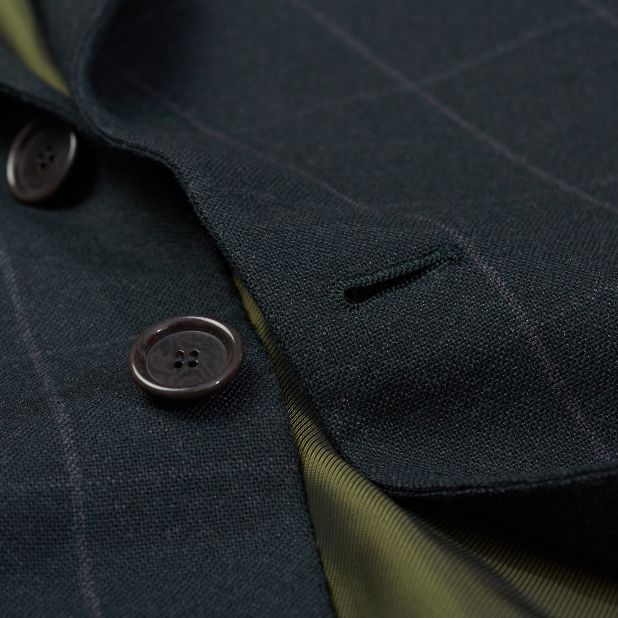 CESARE ATTOLINI Napoli Handmade Dark Green Plaid Wool Suit NEW CESARE ATTOLINI