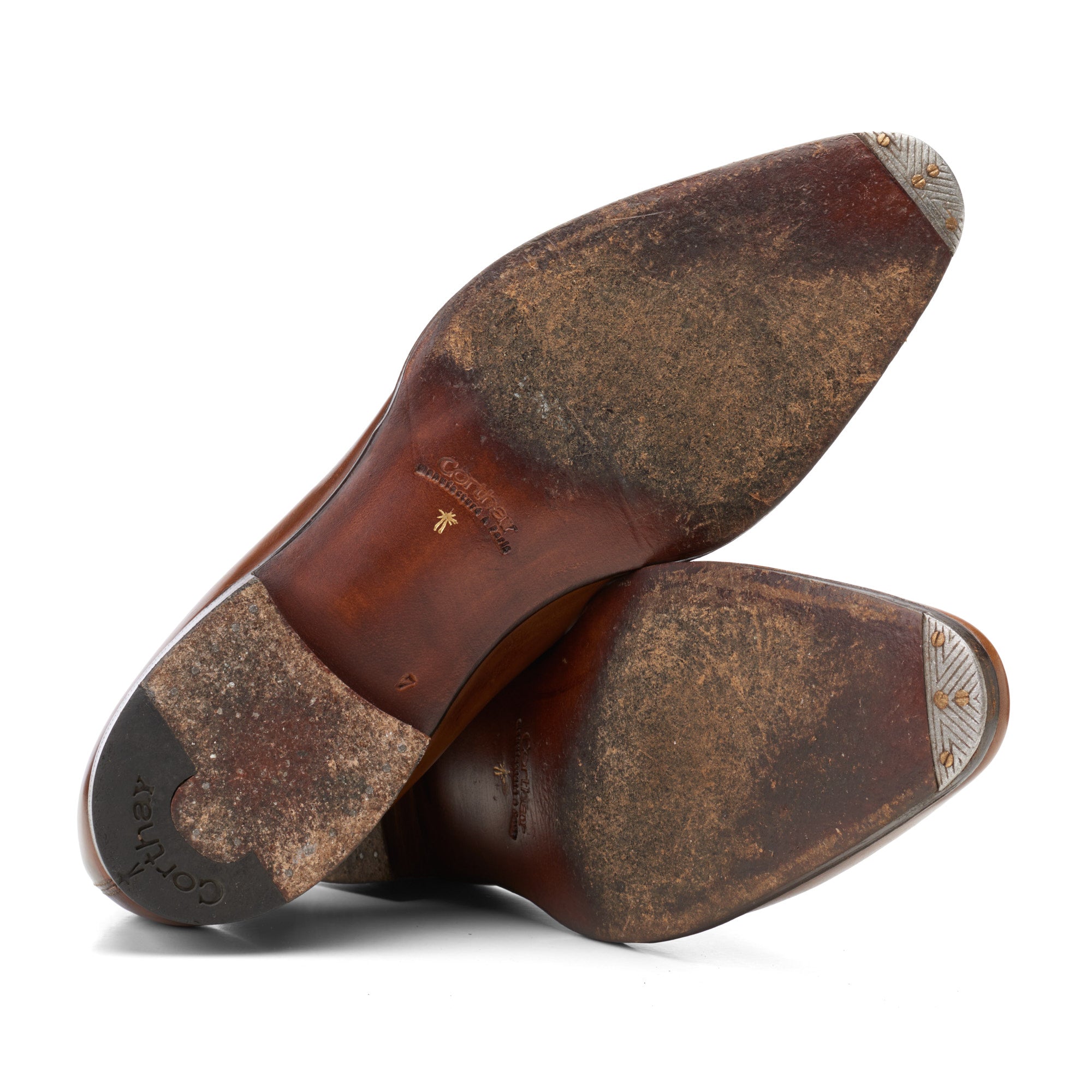 CORTHAY Paris "Wilfrid" Old Wood Calf Leather 5 Eyelet Oxford Shoes Size 7 Trees CORTHAY