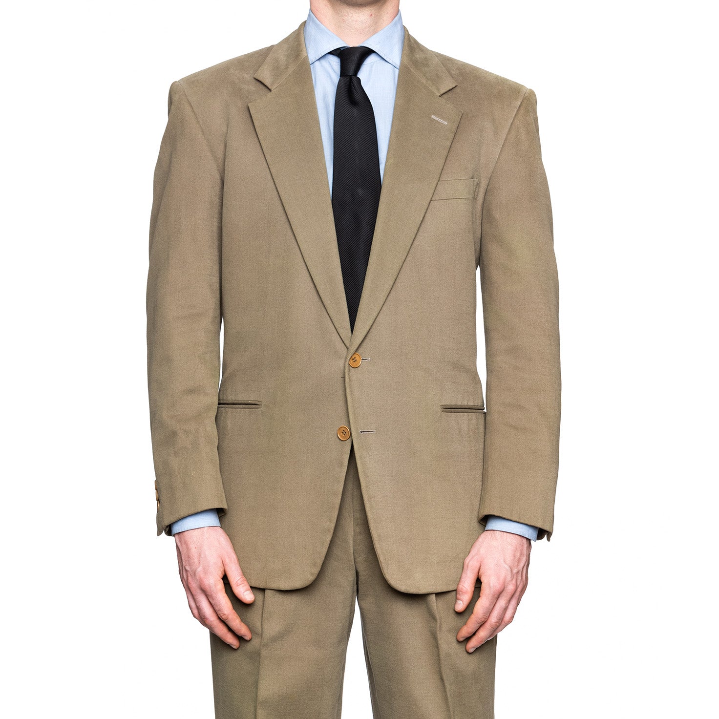 SARTORIA CASTANGIA Olive Twill Cotton Velvet Suit EU 50 NEW US 40 CASTANGIA