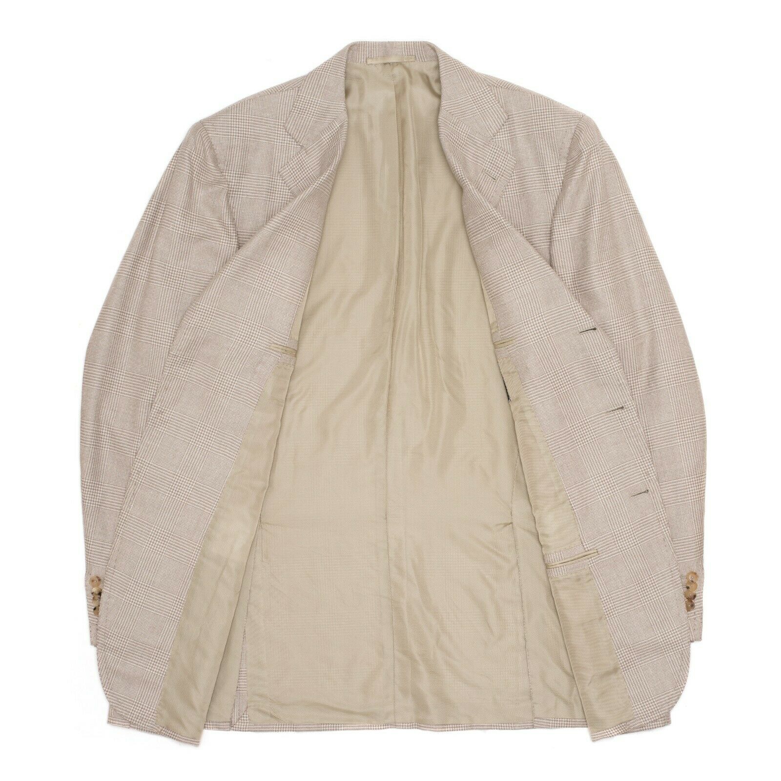 Cesare ATTOLINI Handmade Glen Plaid Silk-Wool Super 150' Jacket 58 NEW US 48 CESARE ATTOLINI