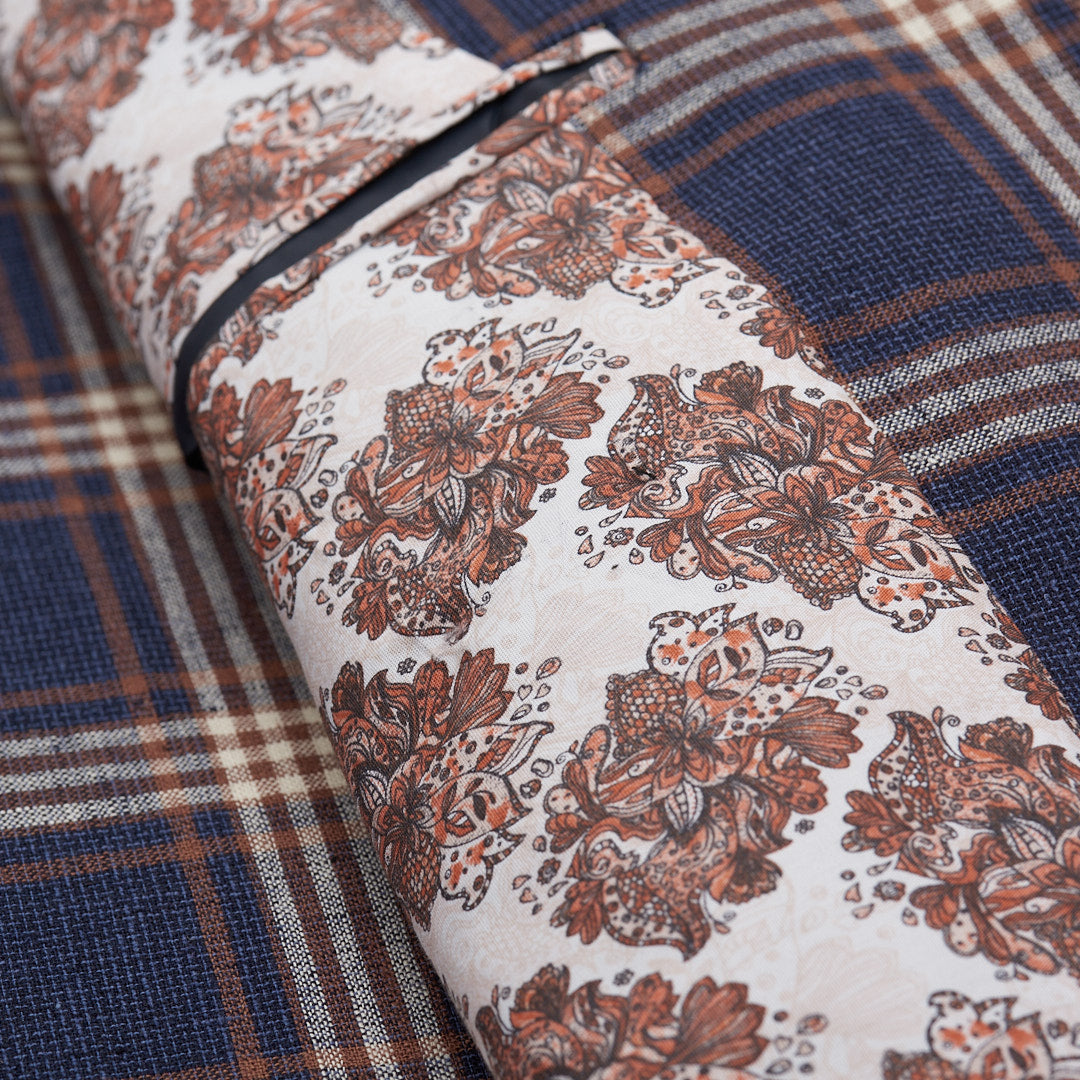 DAVID BROWN Blue Plaid Cotton-Linen Sport Coat Jacket NEW Slim fit DAVID BROWN