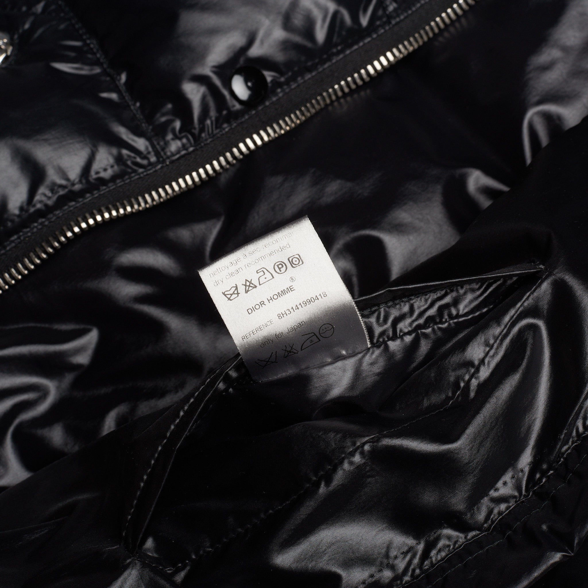 DIOR HOMME Black Down Biker Puffer Jacket EU 48 US S 8H 2008 DIOR