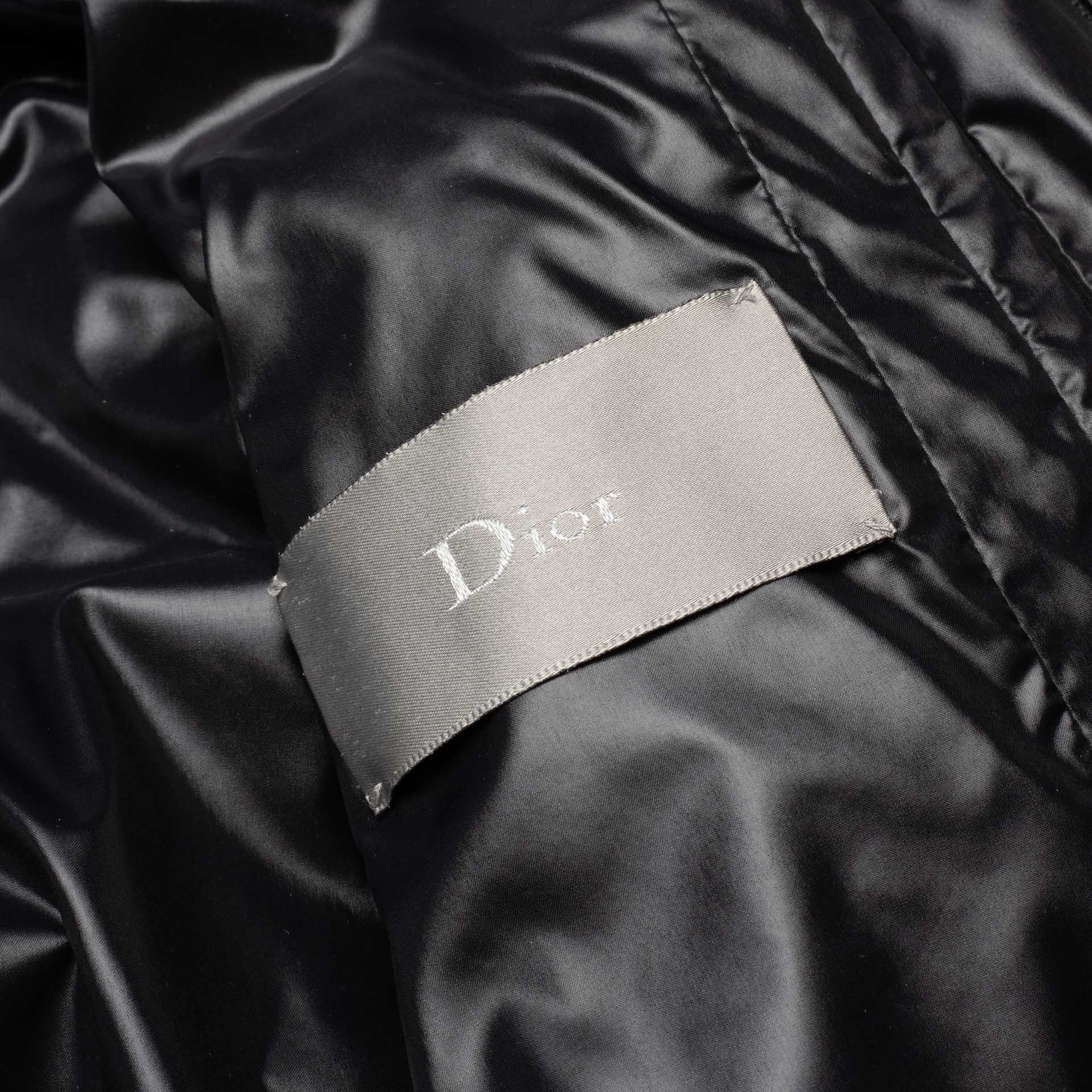 DIOR Homme SLIMANE Italy Black Down Biker Aviator Jacket 52 Collectors 2007 F/W DIOR