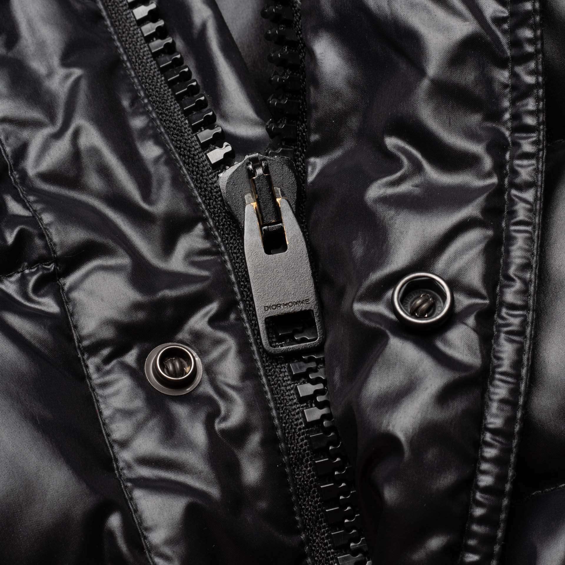 DIOR Homme SLIMANE Italy Black Down Biker Aviator Jacket 52 Collectors 2007 F/W DIOR