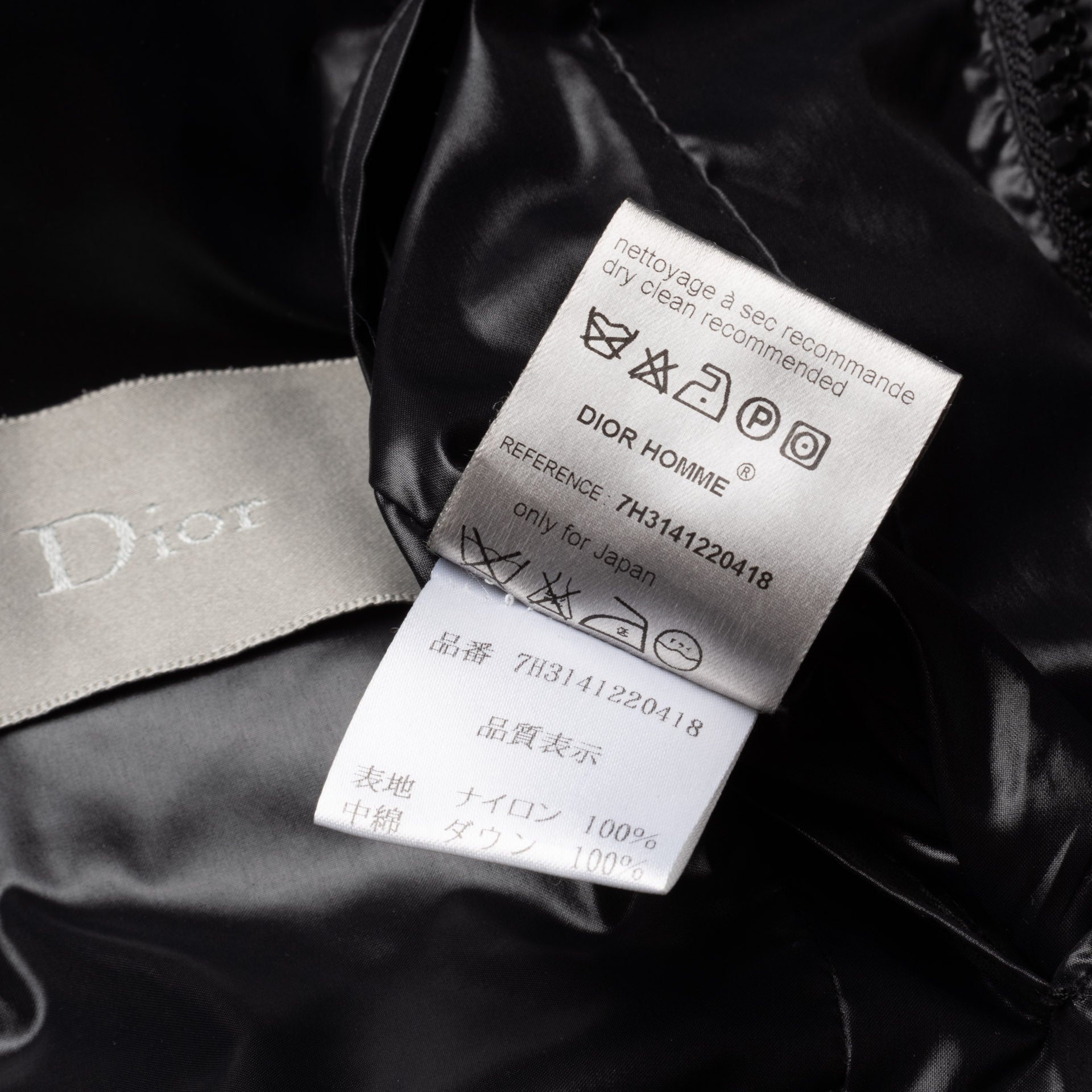 DIOR Homme SLIMANE Italy Black Down Biker Aviator Jacket 52 Collectors 2007 F/W DIOR