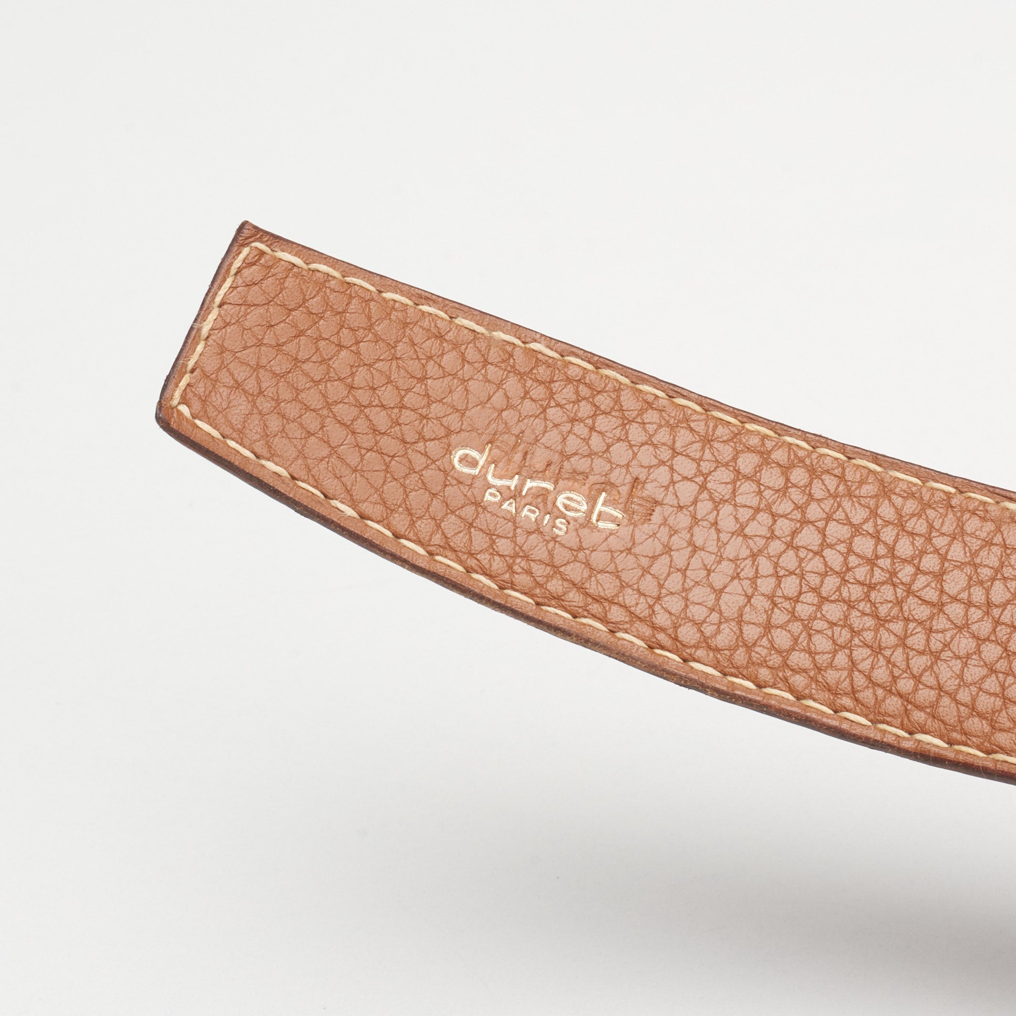 DURET Paris Light Brown Croco Crocodile Belt with Alpha Buckle 37" 95cm DURET